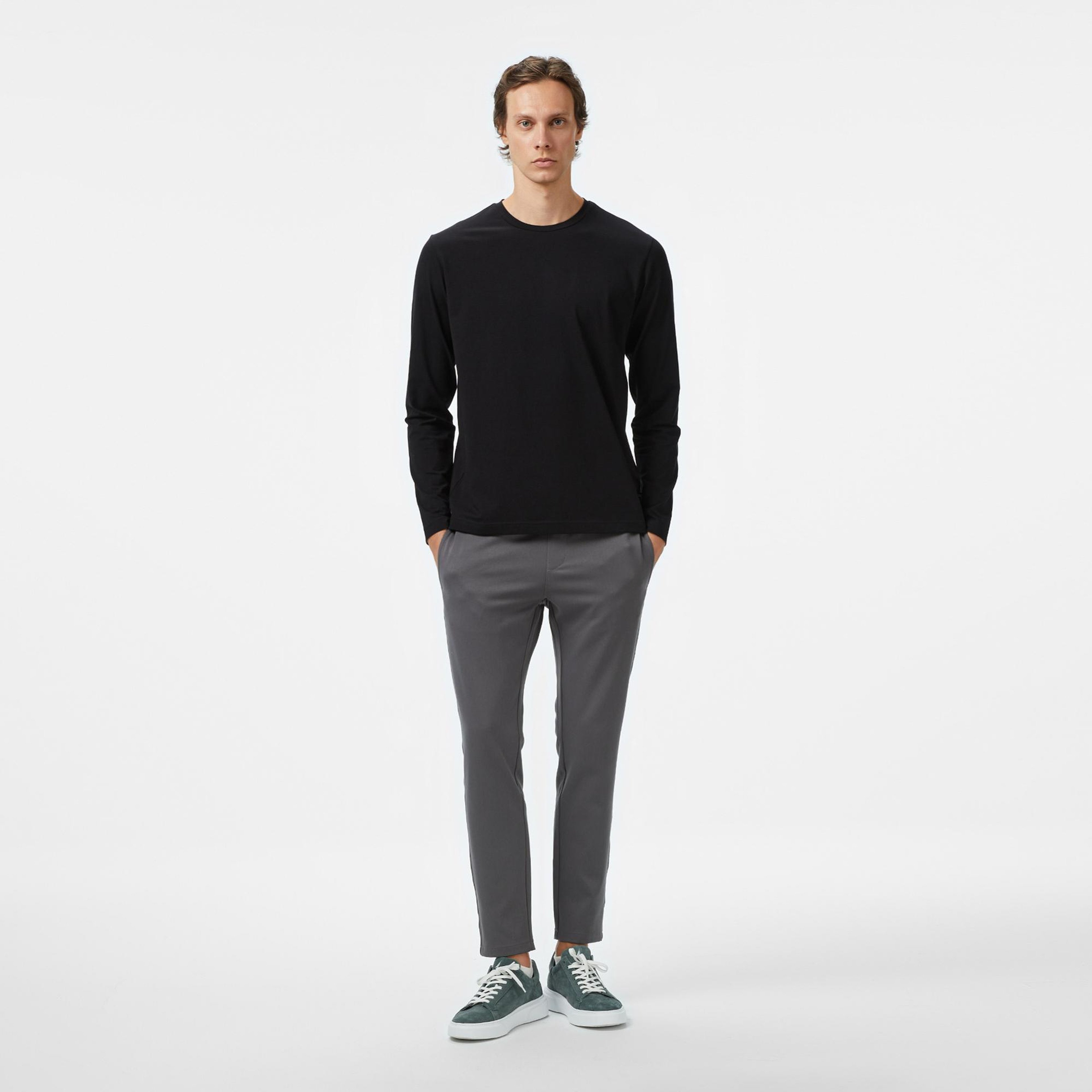 Nautica Erkek Siyah Classic Fit Uzun Kollu T-Shirt