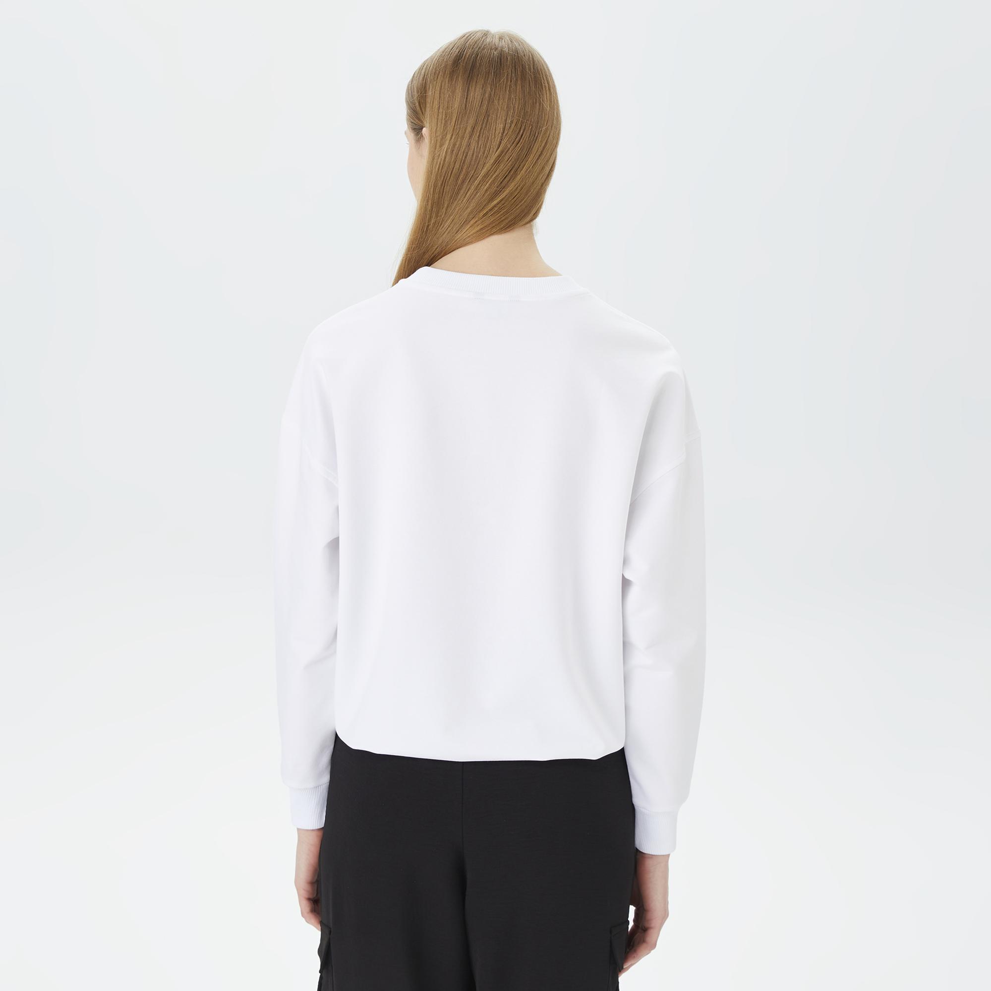Nautica Kadın Beyaz Relaxed Fit Sweatshirt