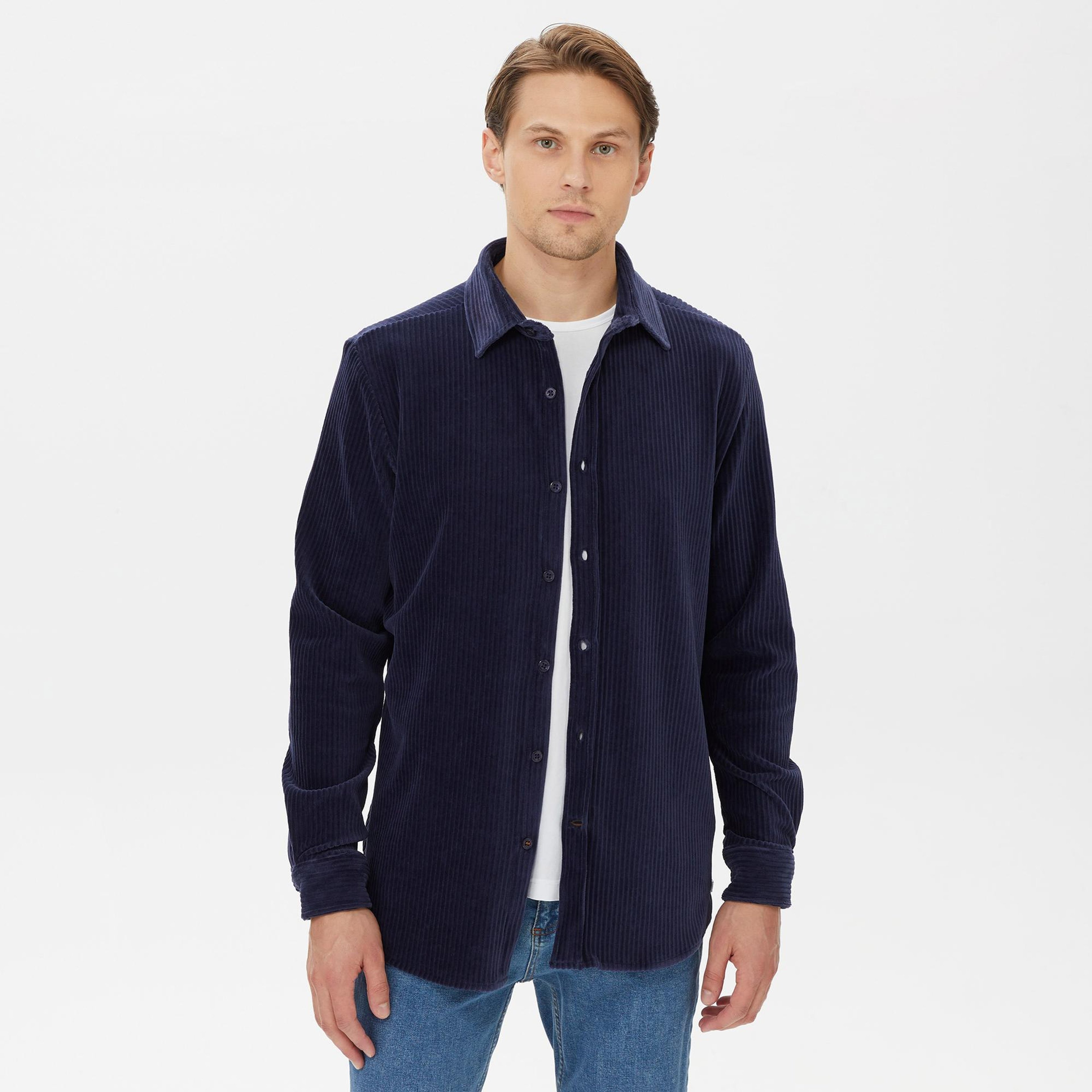 Nautica Erkek Lacivert Slim Fit Gömlek