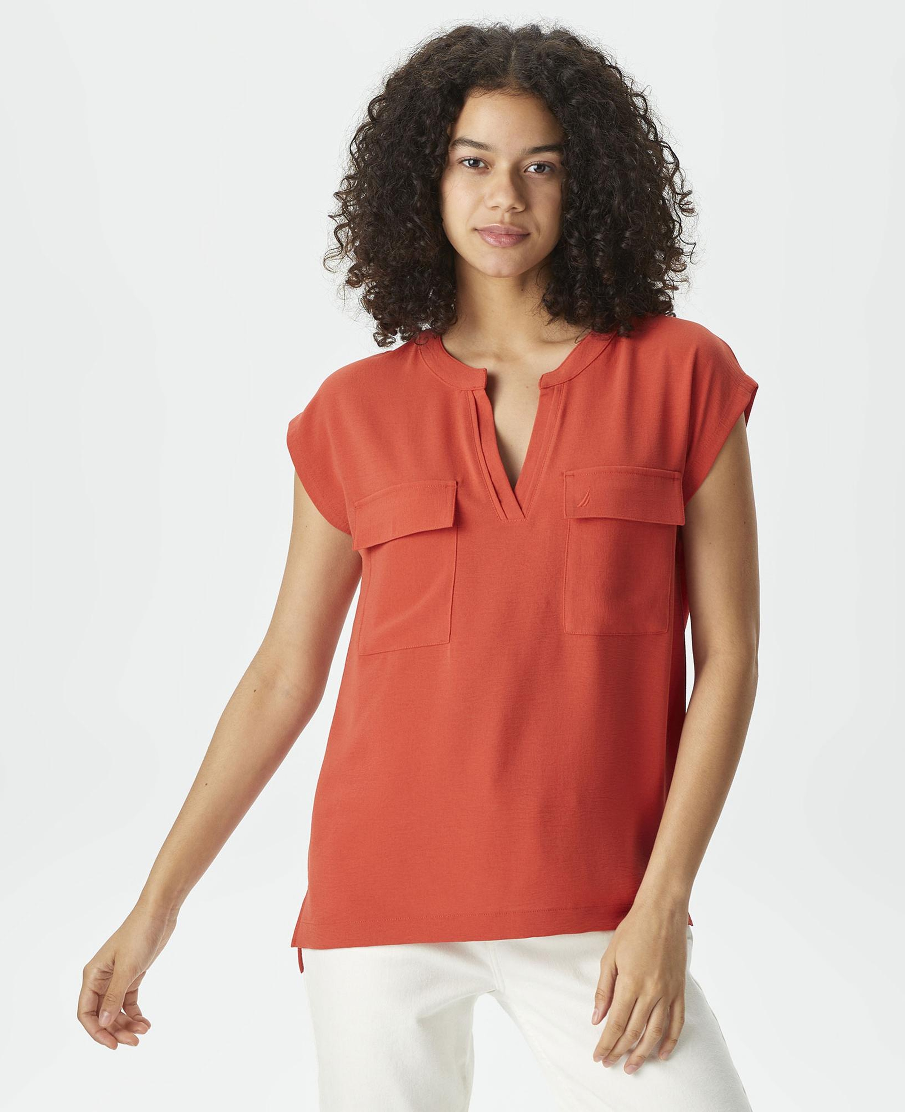 Nautica Kadın Kırmızı Relaxed Fit Bluz