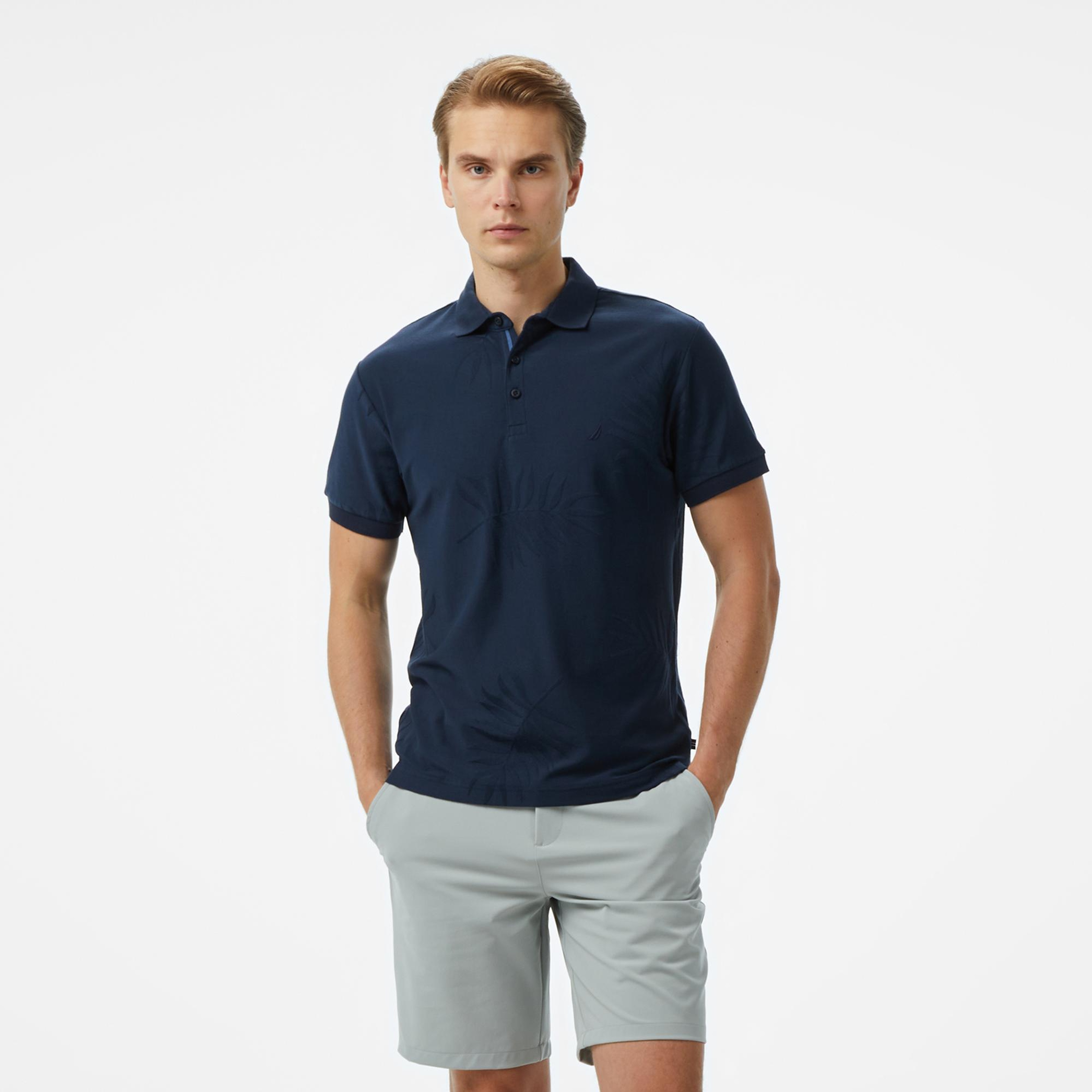 Nautica Erkek Lacivert Classic Fit Desenli Polo