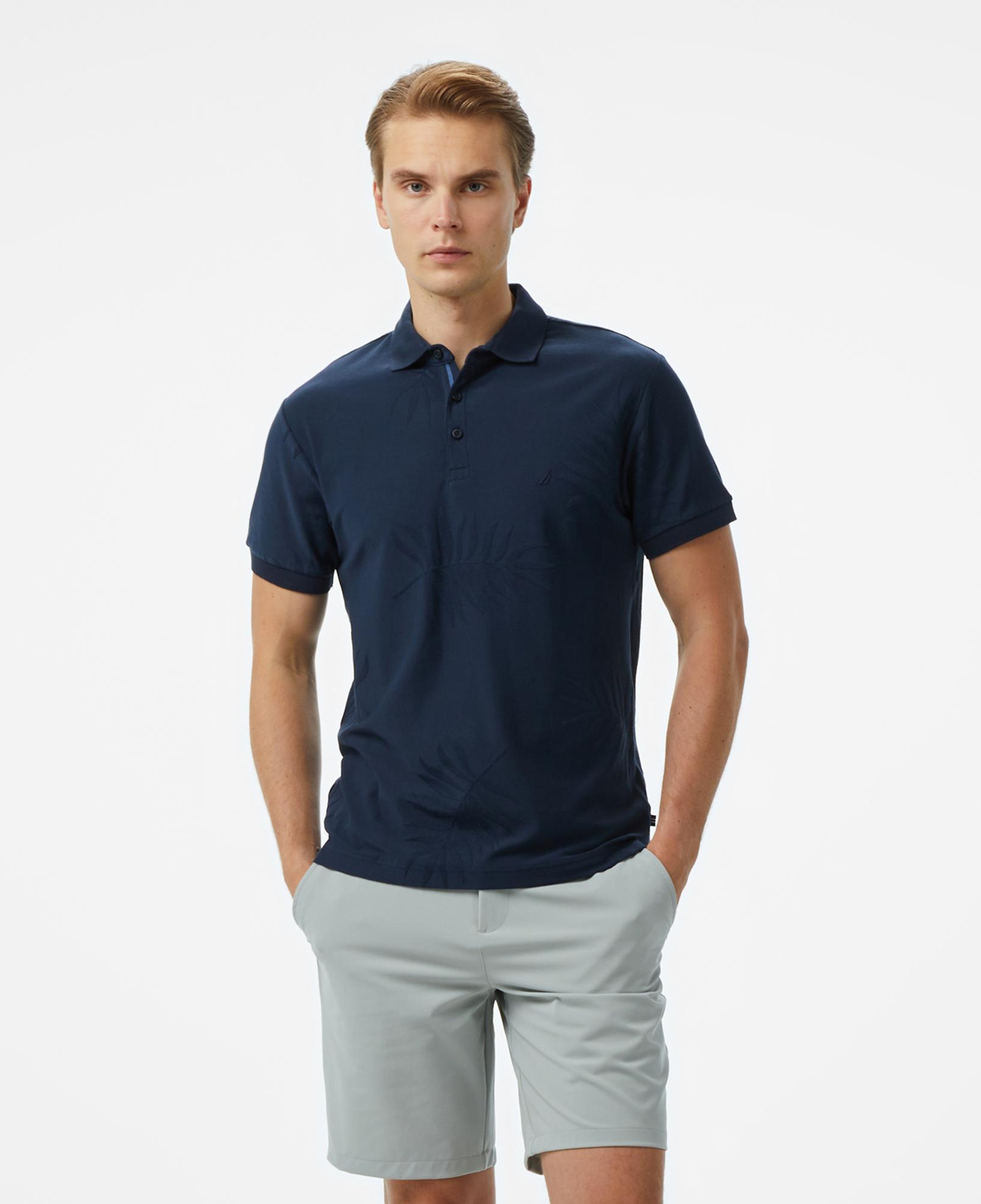 Nautica Erkek Lacivert Classic Fit Desenli Polo