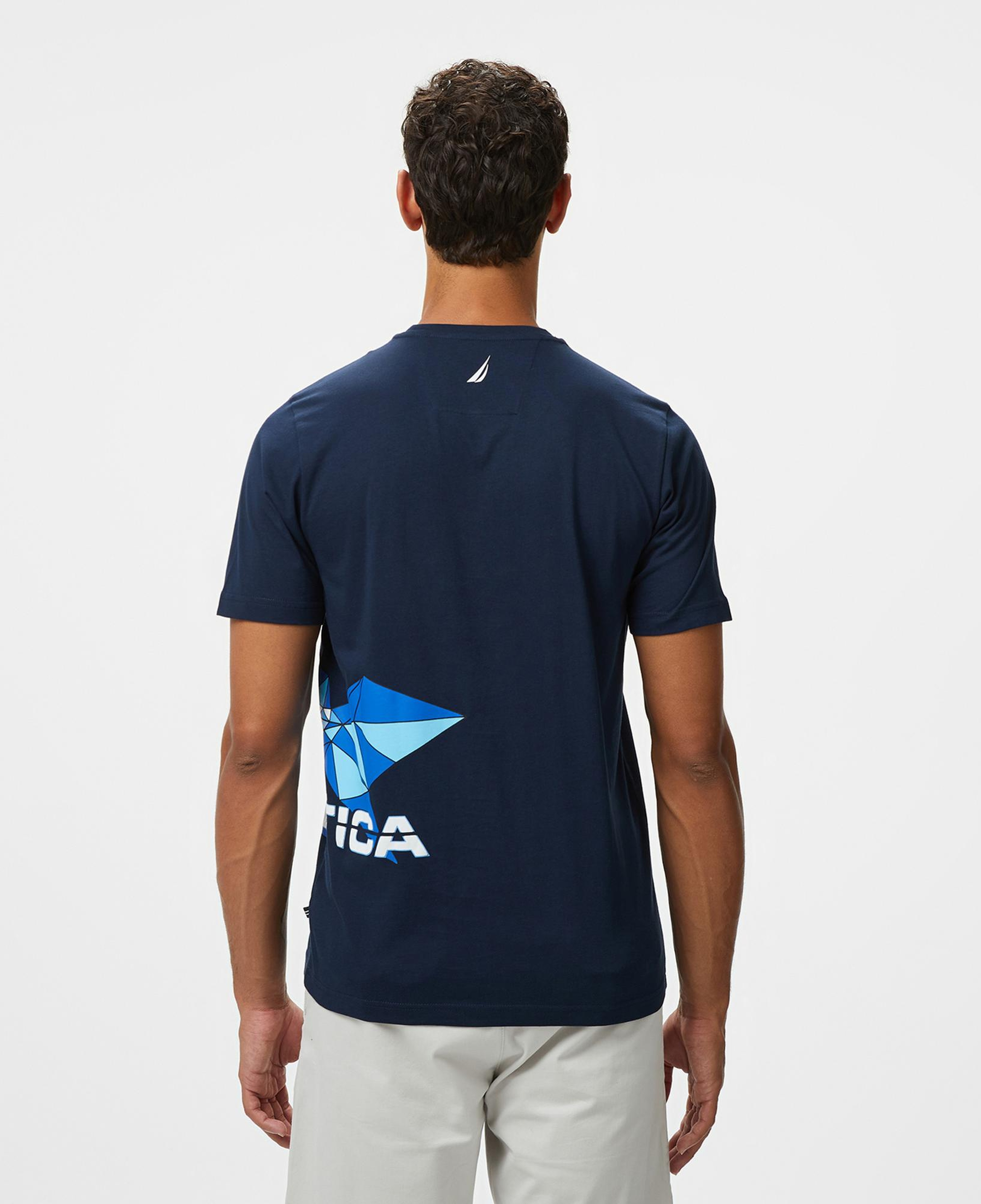 Nautica Erkek Lacivert Regular Fit Baskılı T-Shirt