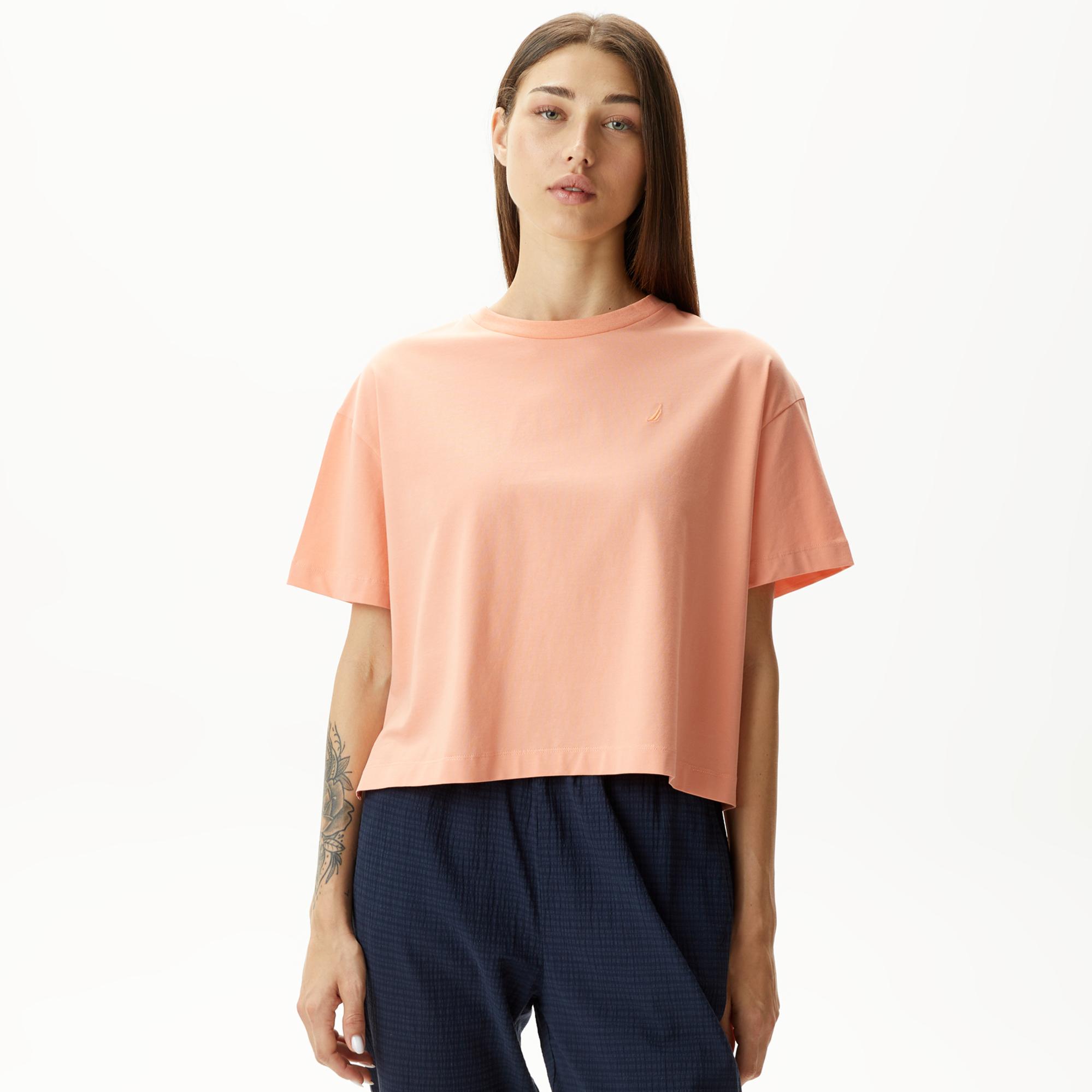 Nautica Kadın Turuncu Relaxed Fit T-Shirt
