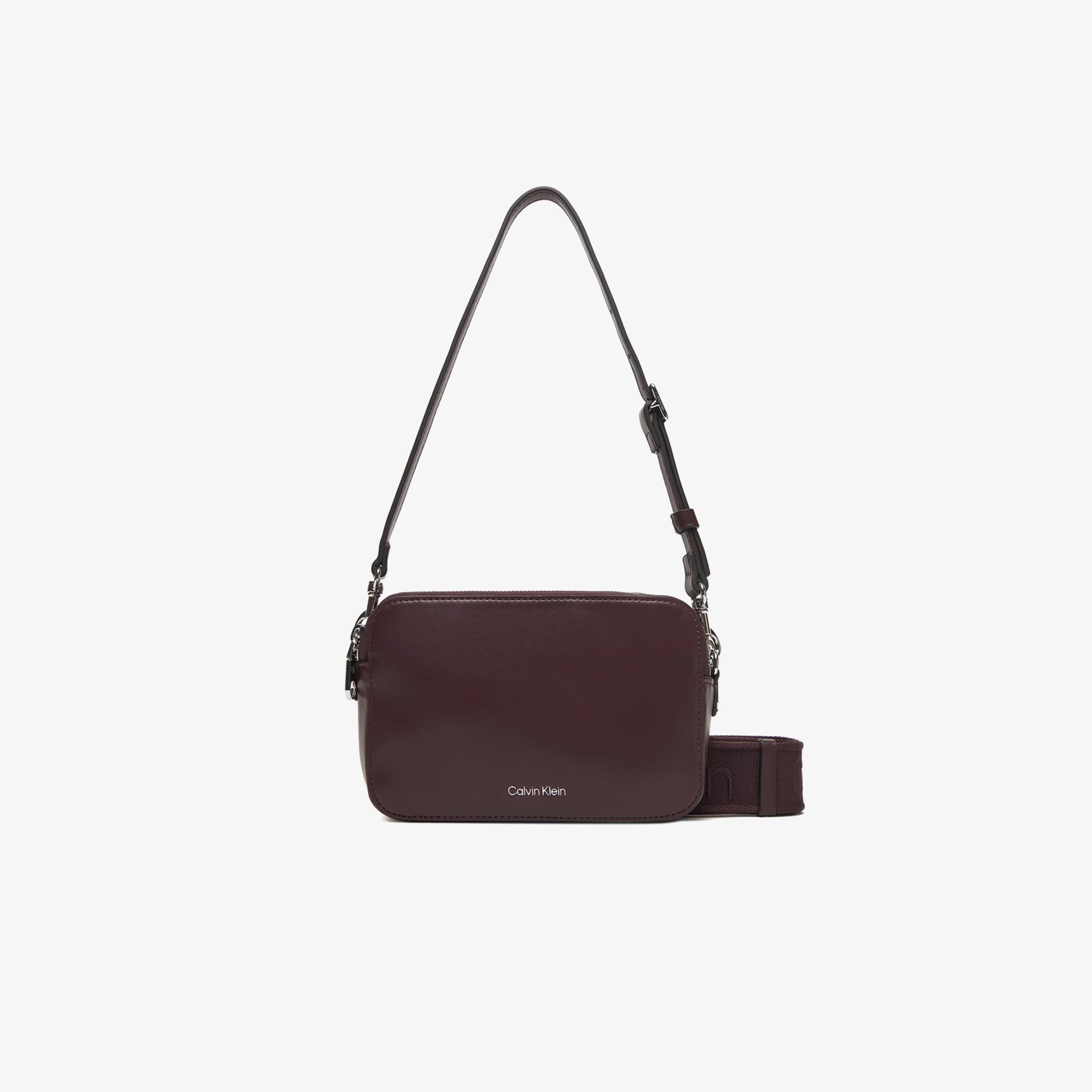 Calvin Klein Webbing Double Strap Camera Kadın Kahverengi Çapraz Çanta