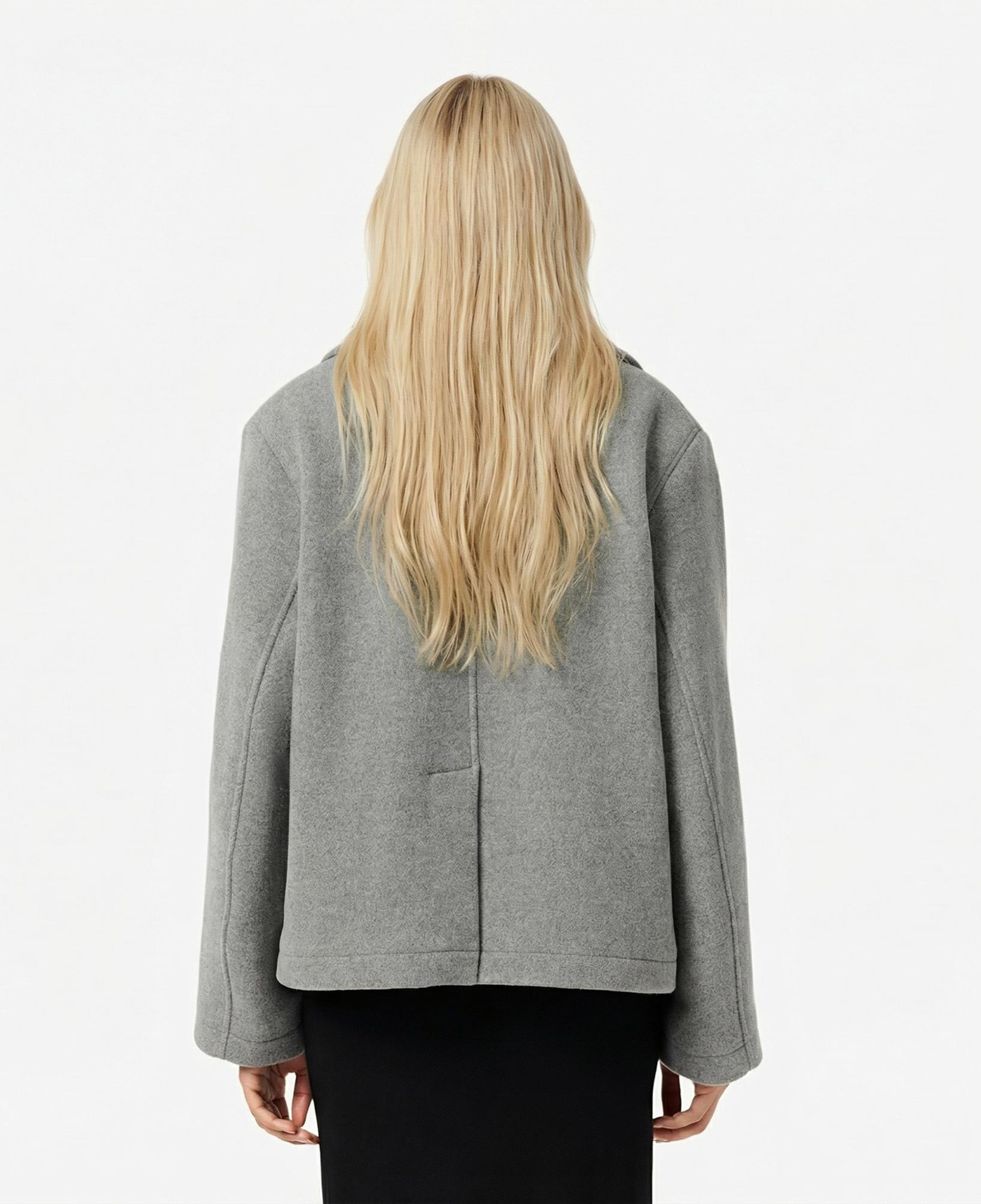 Lacoste Kadın Oversize Fit Koyu Gri Kaban