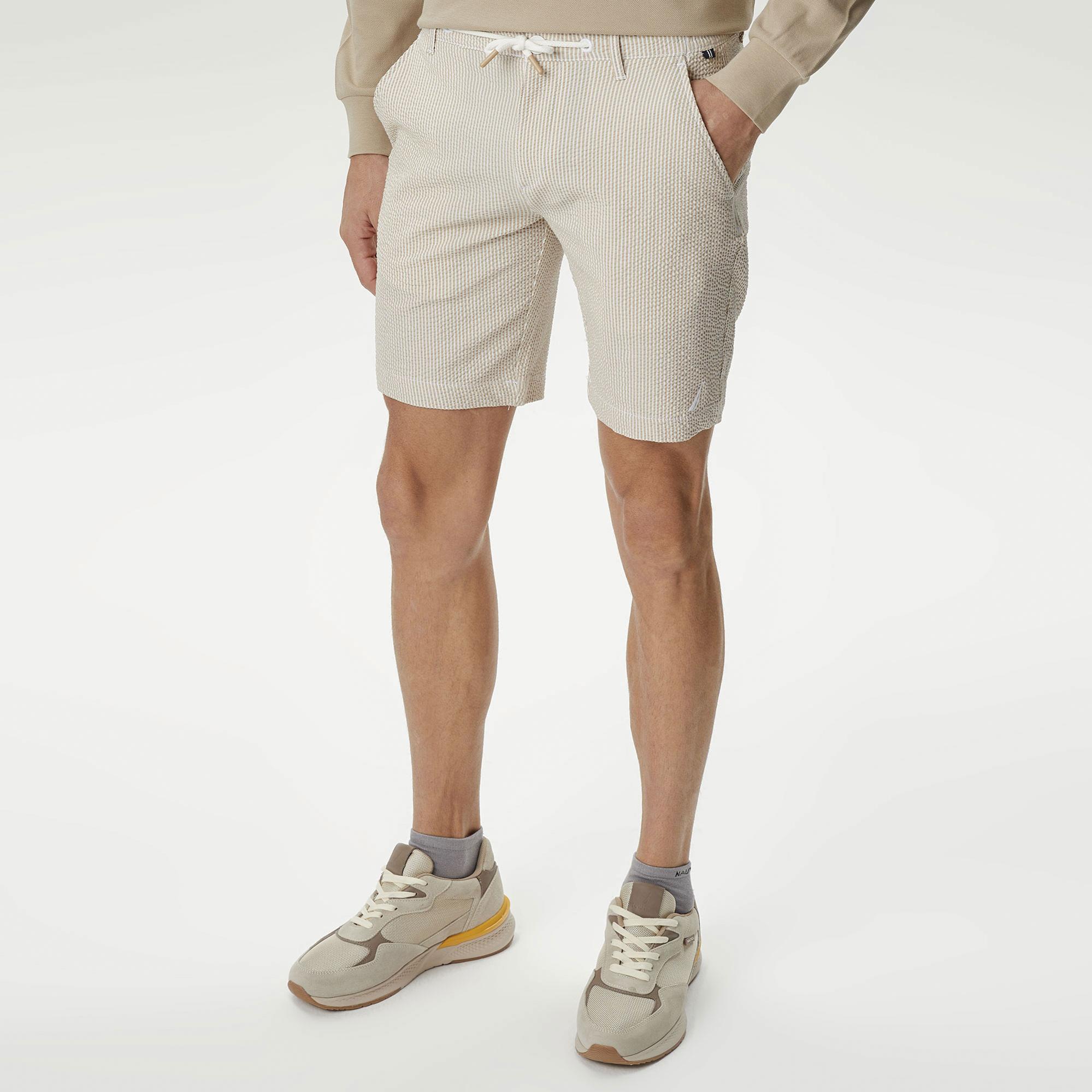 Nautica Erkek Bej Standart Fit Bermuda