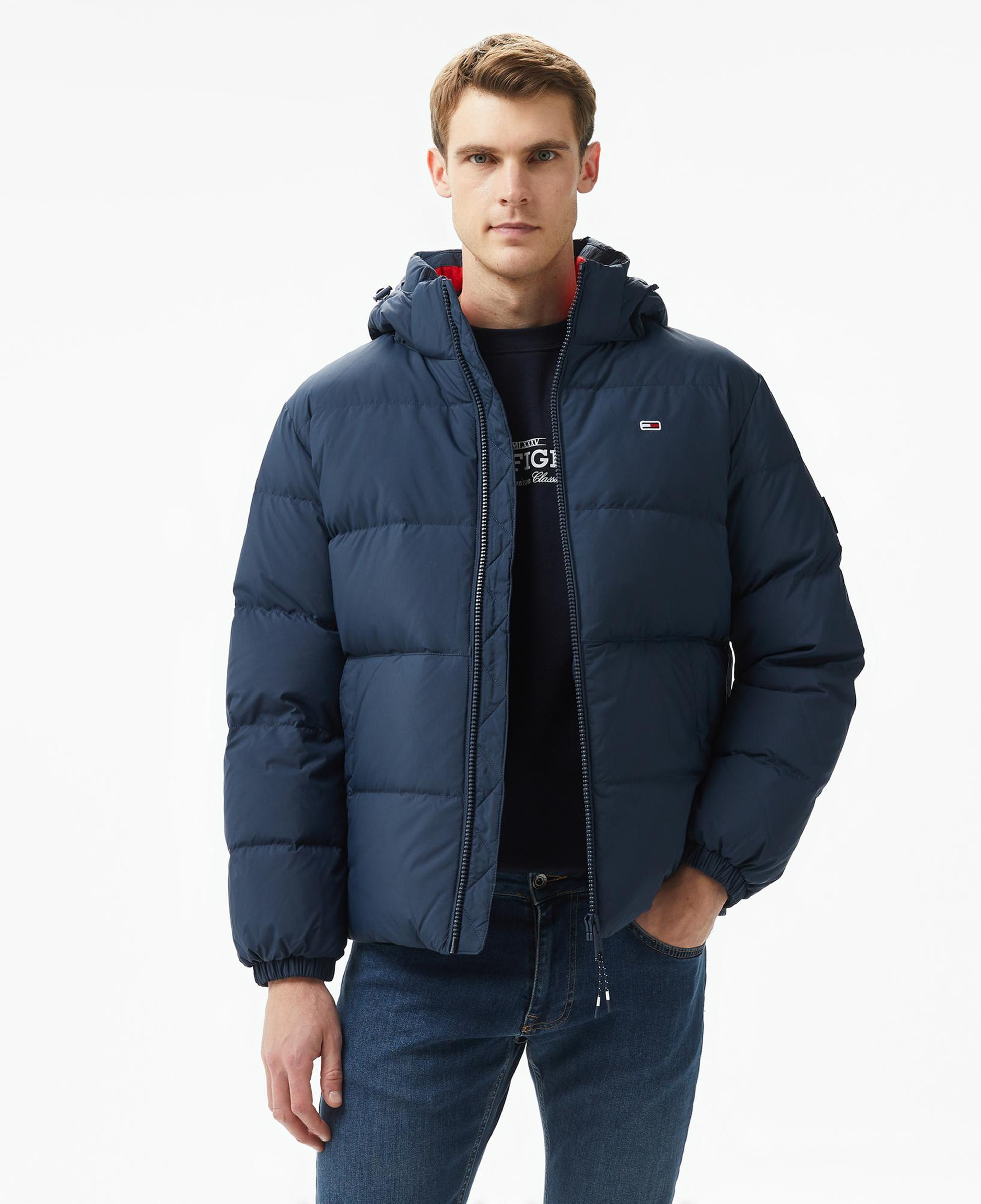 Tommy Hilfiger Jeans Essential Down Erkek Lacivert Mont