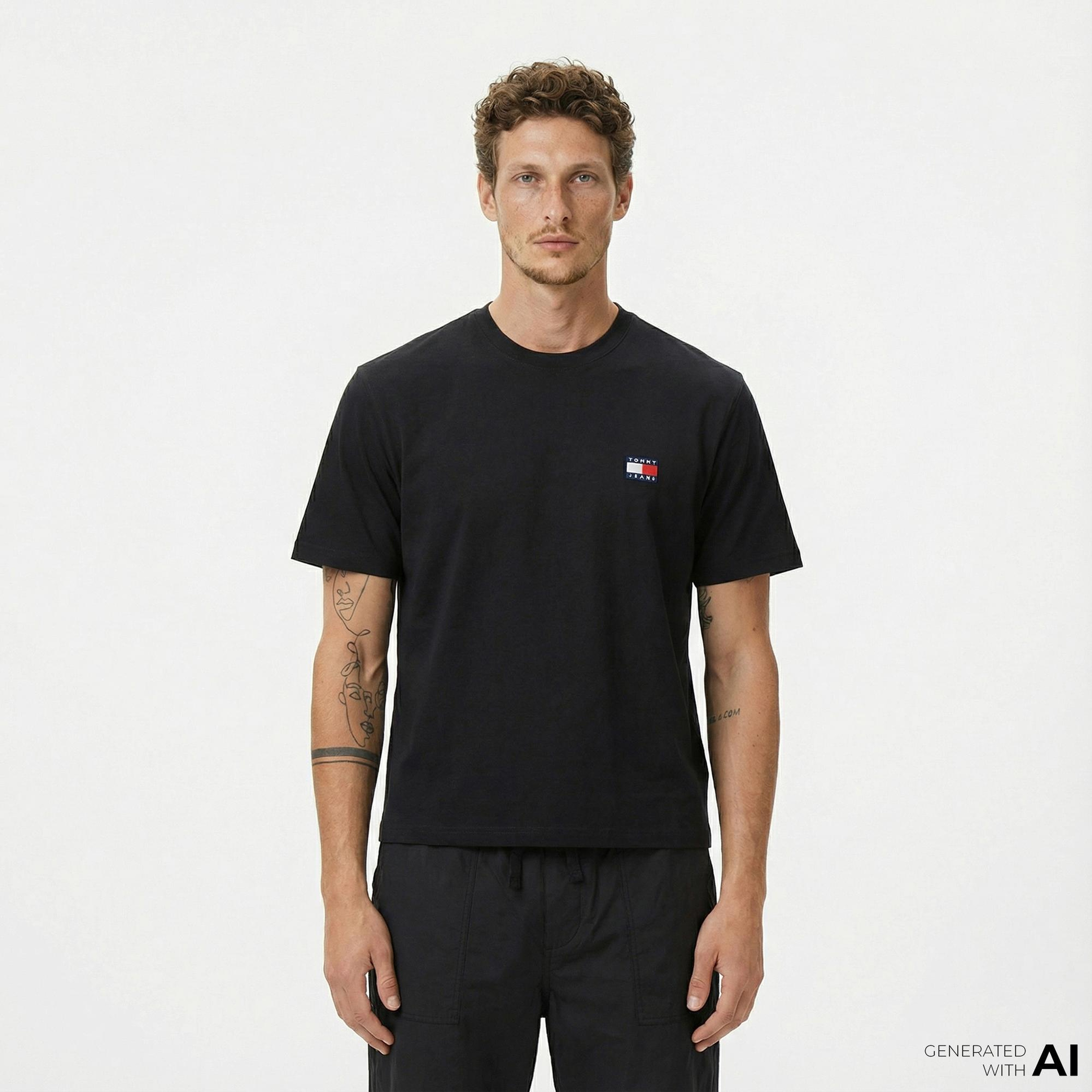 Tommy Jeans 90S Pop Classic Erkek Siyah T-Shirt