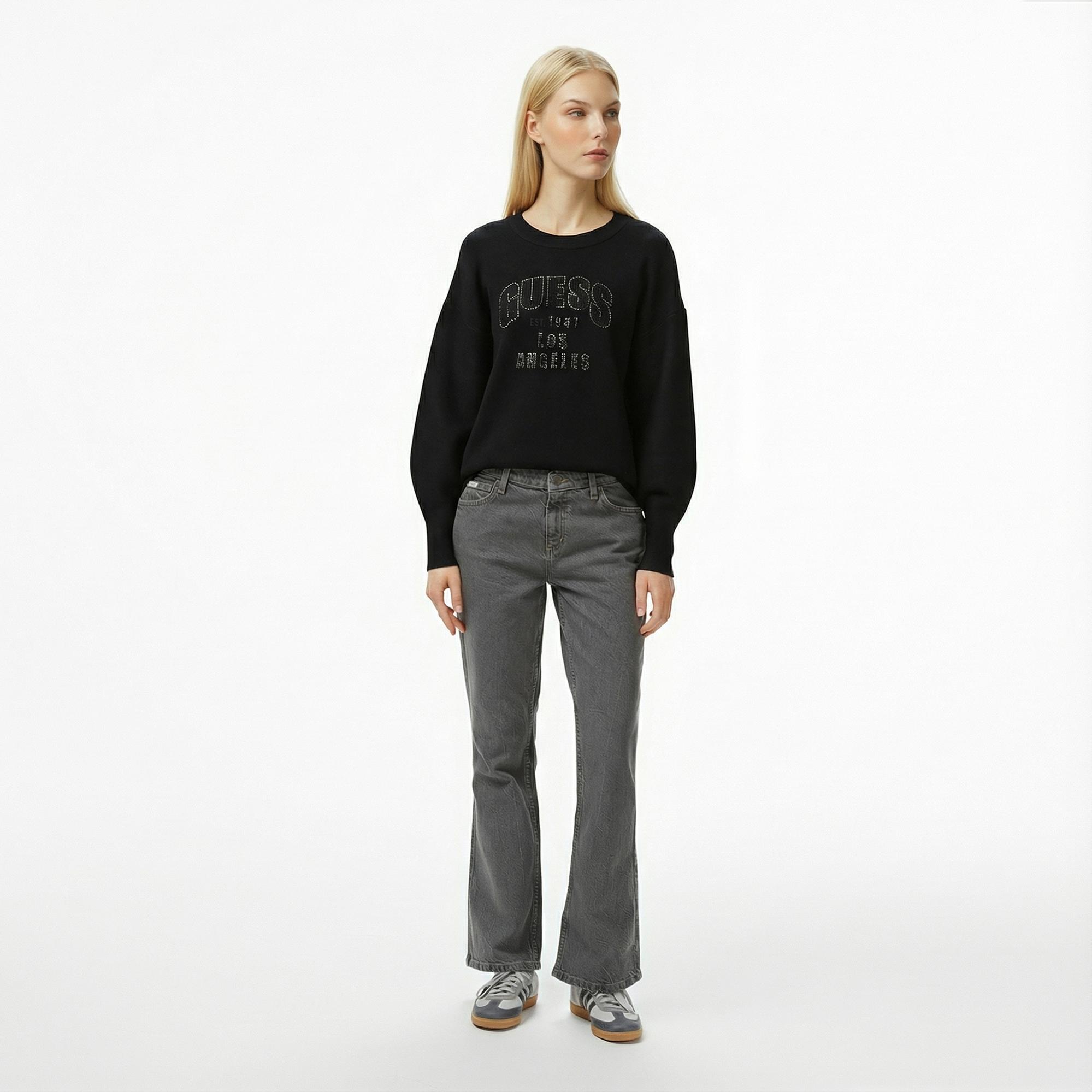 Guess Leighton Kadın Siyah Sweatshirt