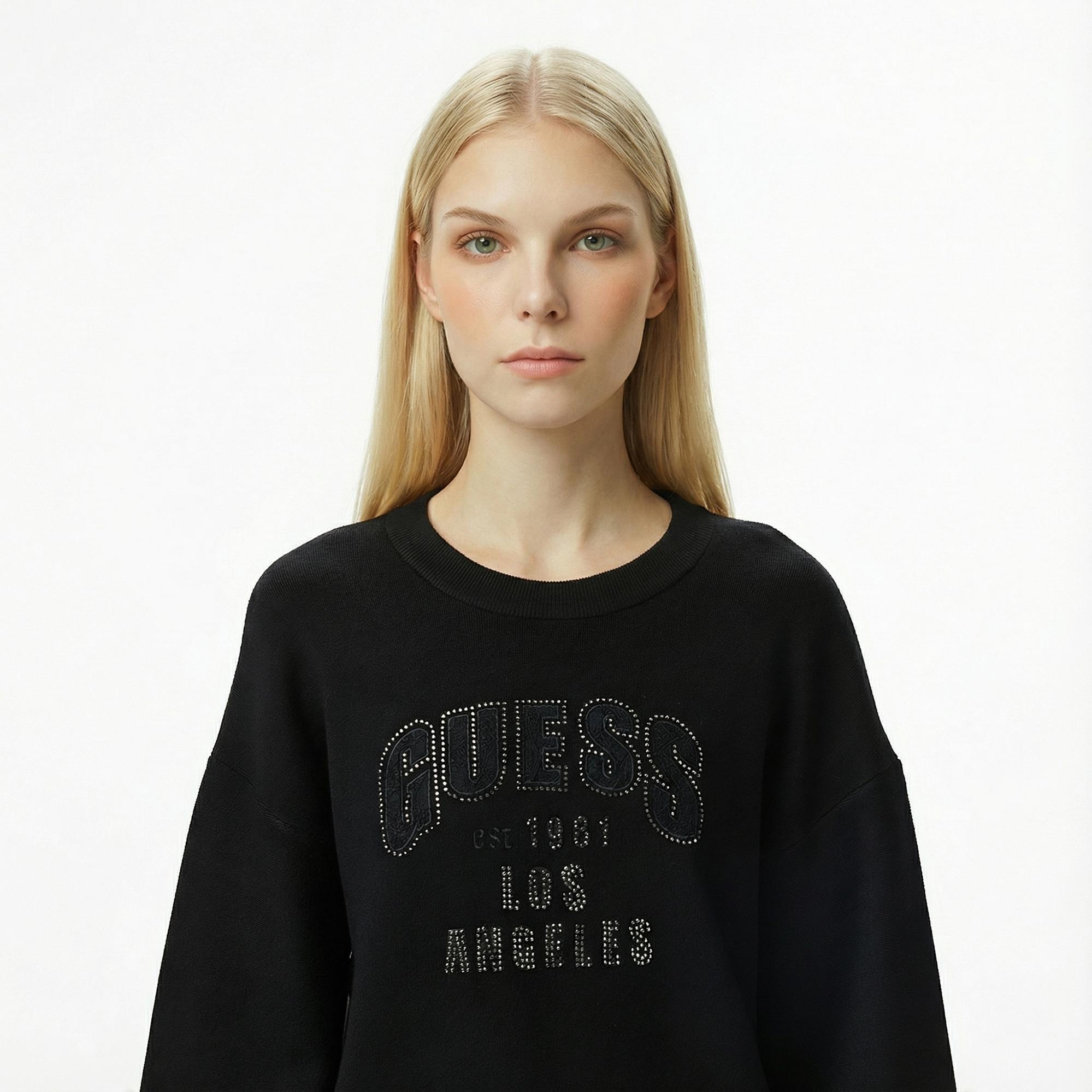 Guess Leighton Kadın Siyah Sweatshirt