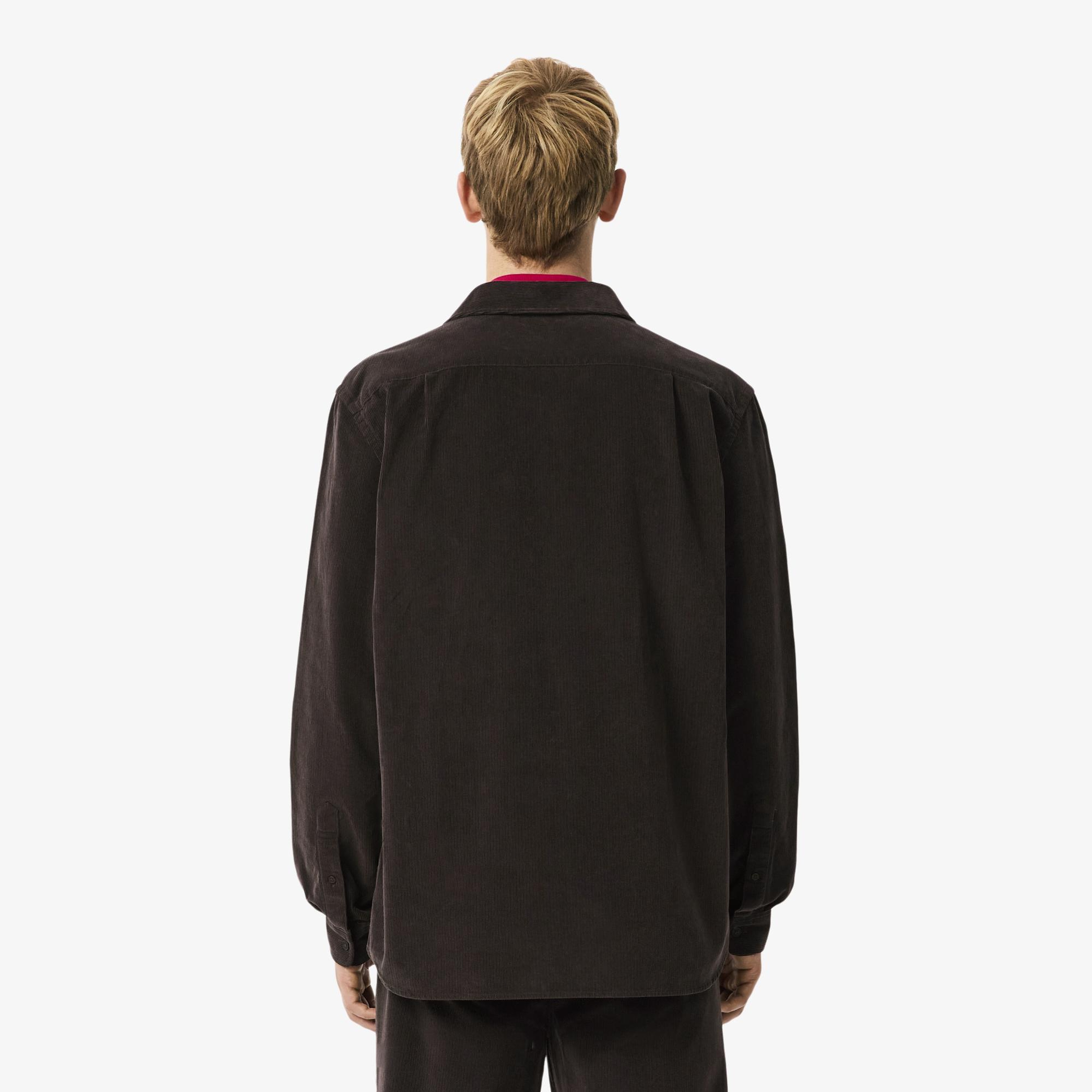 Lacoste Erkek Regular Fit Kadife Kahverengi Gömlek