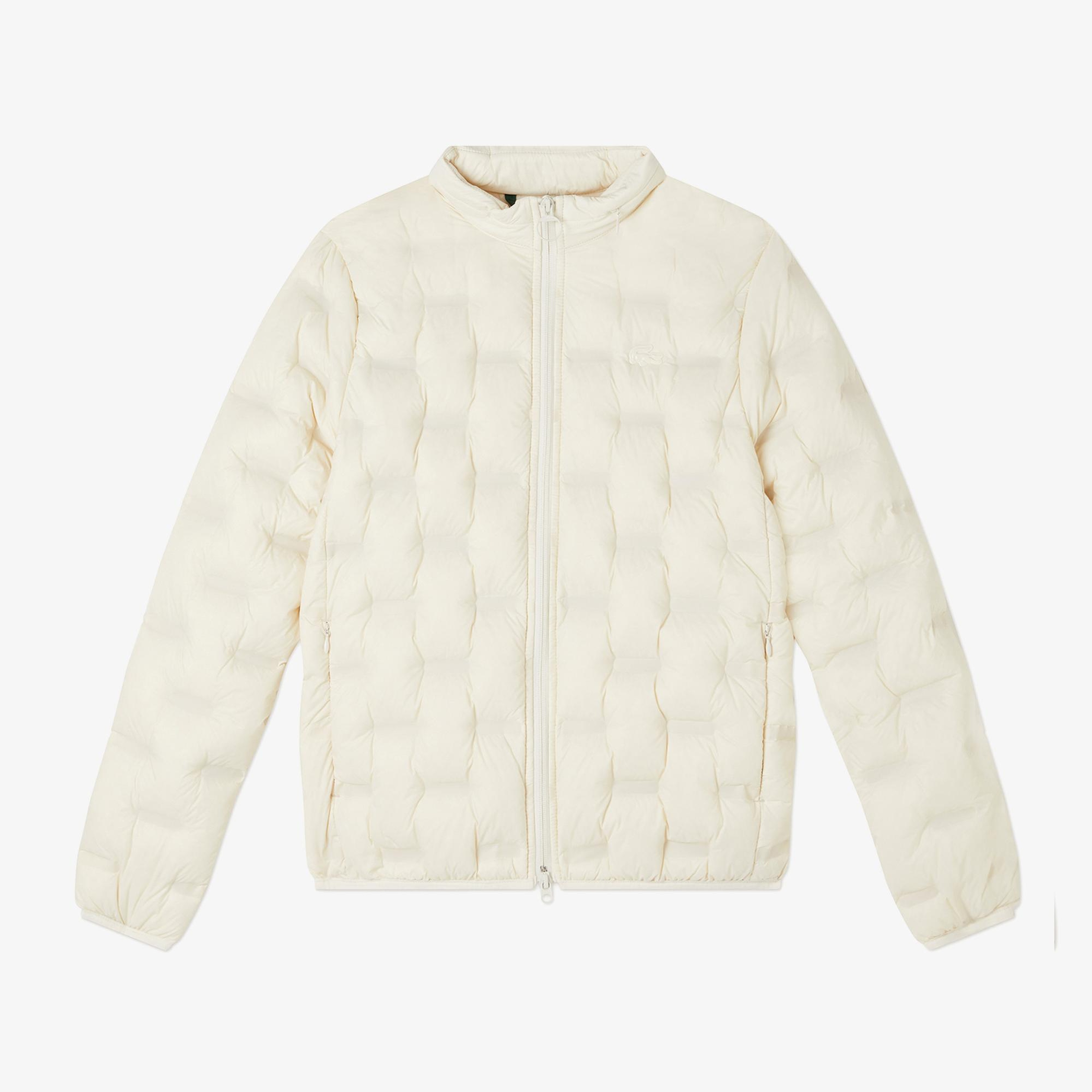 Lacoste Kadın Regular Fit Kapüşonlu Kapitone Beyaz Mont