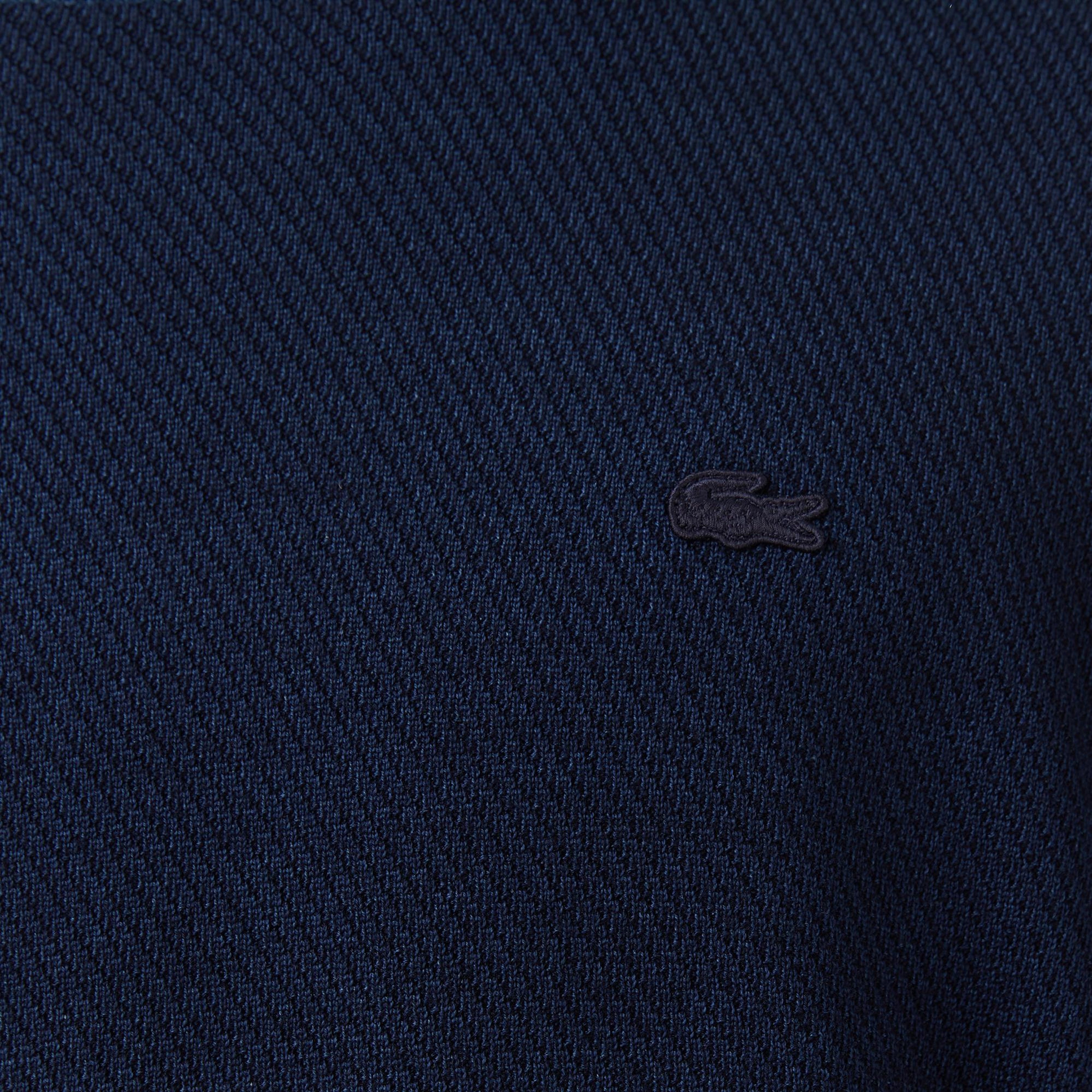 Lacoste Erkek Classic Fit Bisiklet Yaka Yün Lacivert Kazak