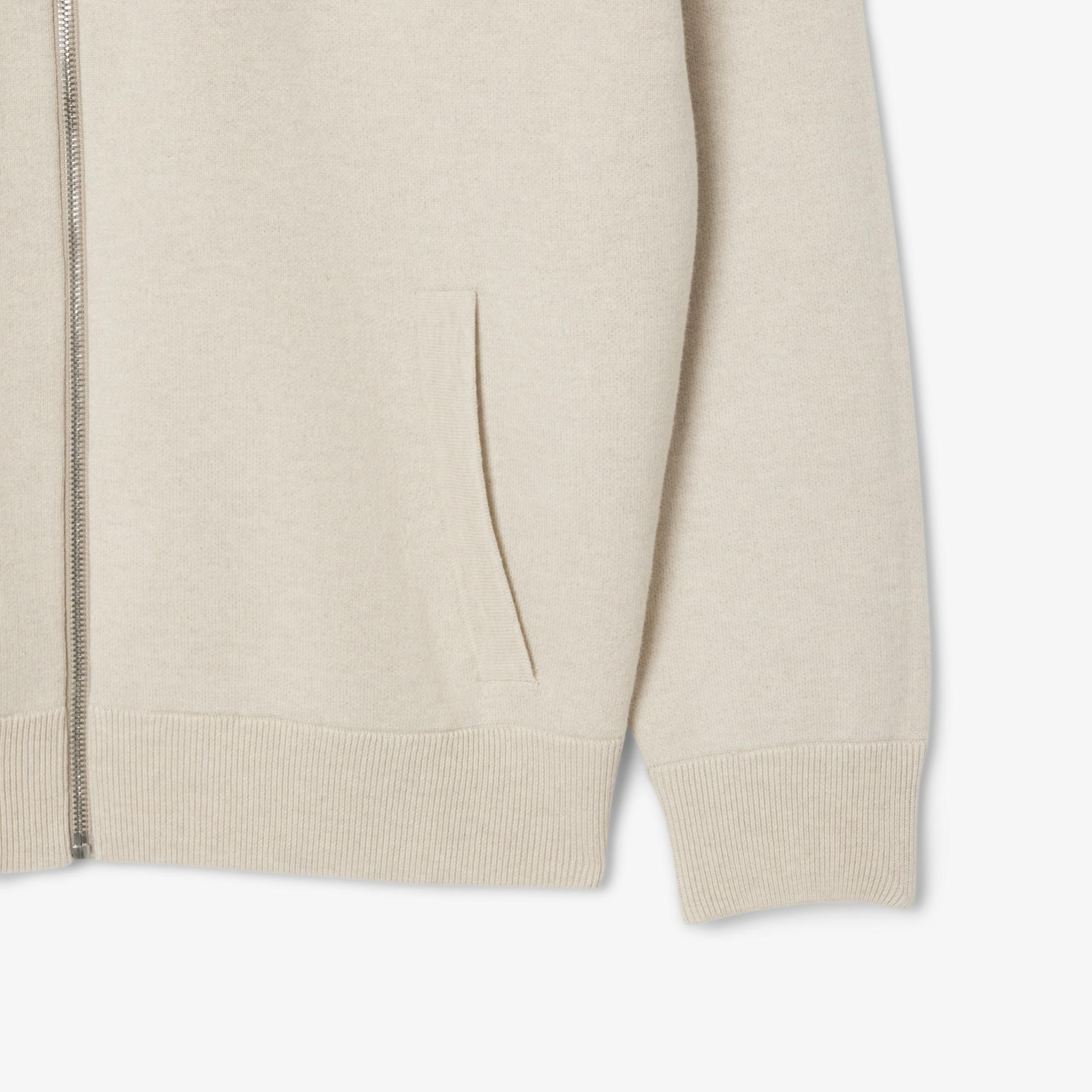 Lacoste Erkek Relaxed Fit Kapüşonlu Gri Triko