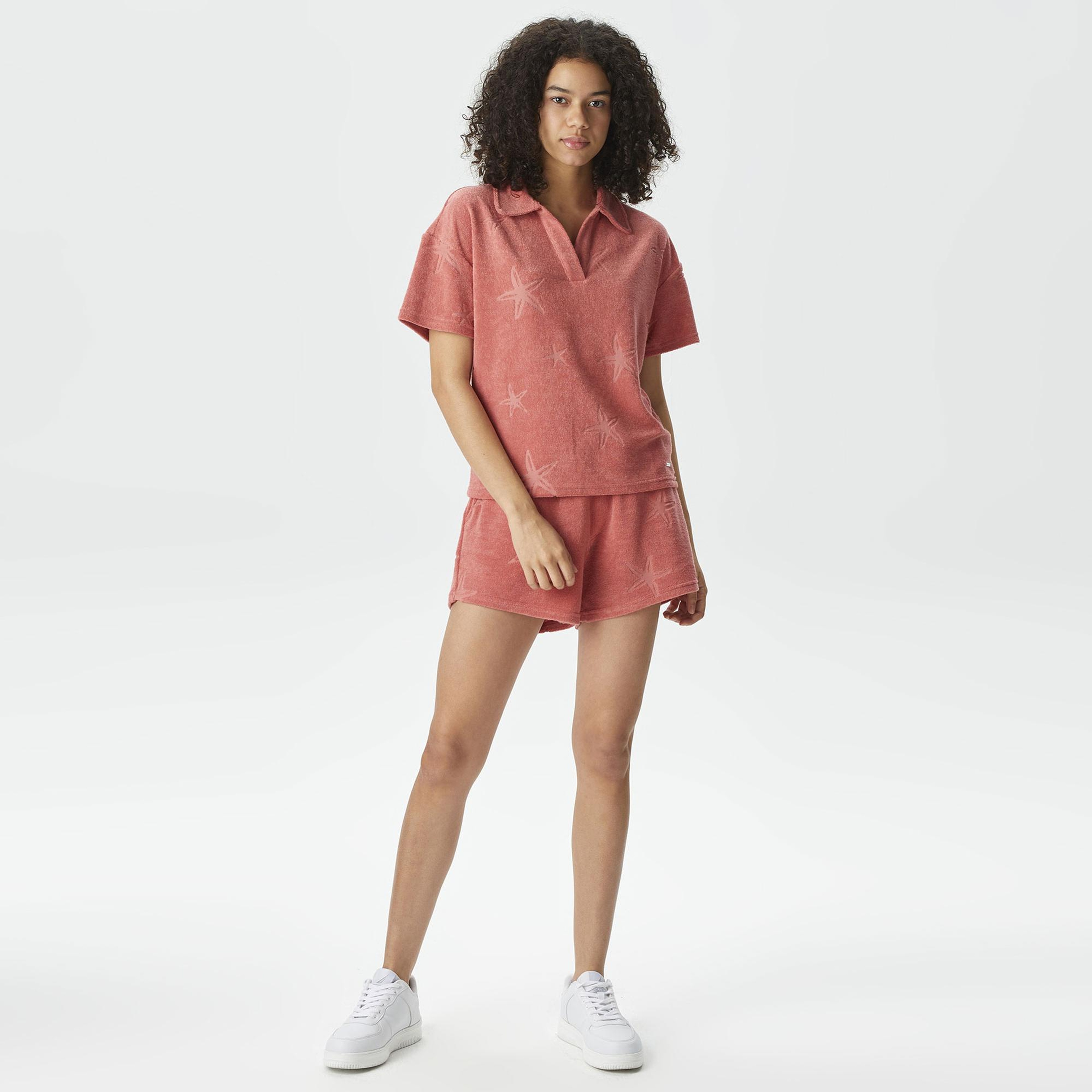 Nautica Kadın Pembe Relaxed Fit Polo Yaka T-Shirt