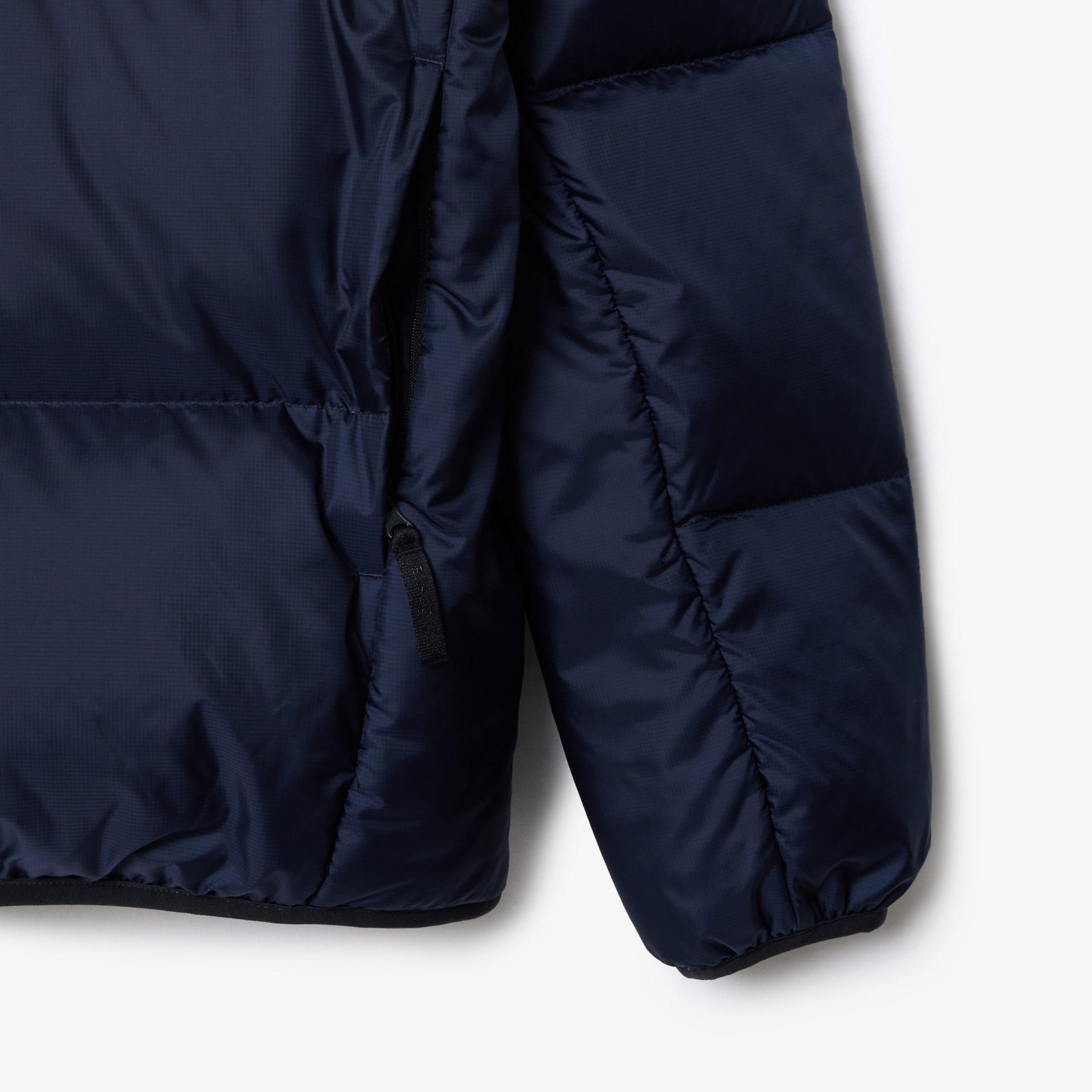 Lacoste Erkek Relaxed Fit Kapüşonlu Lacivert Şişme Mont