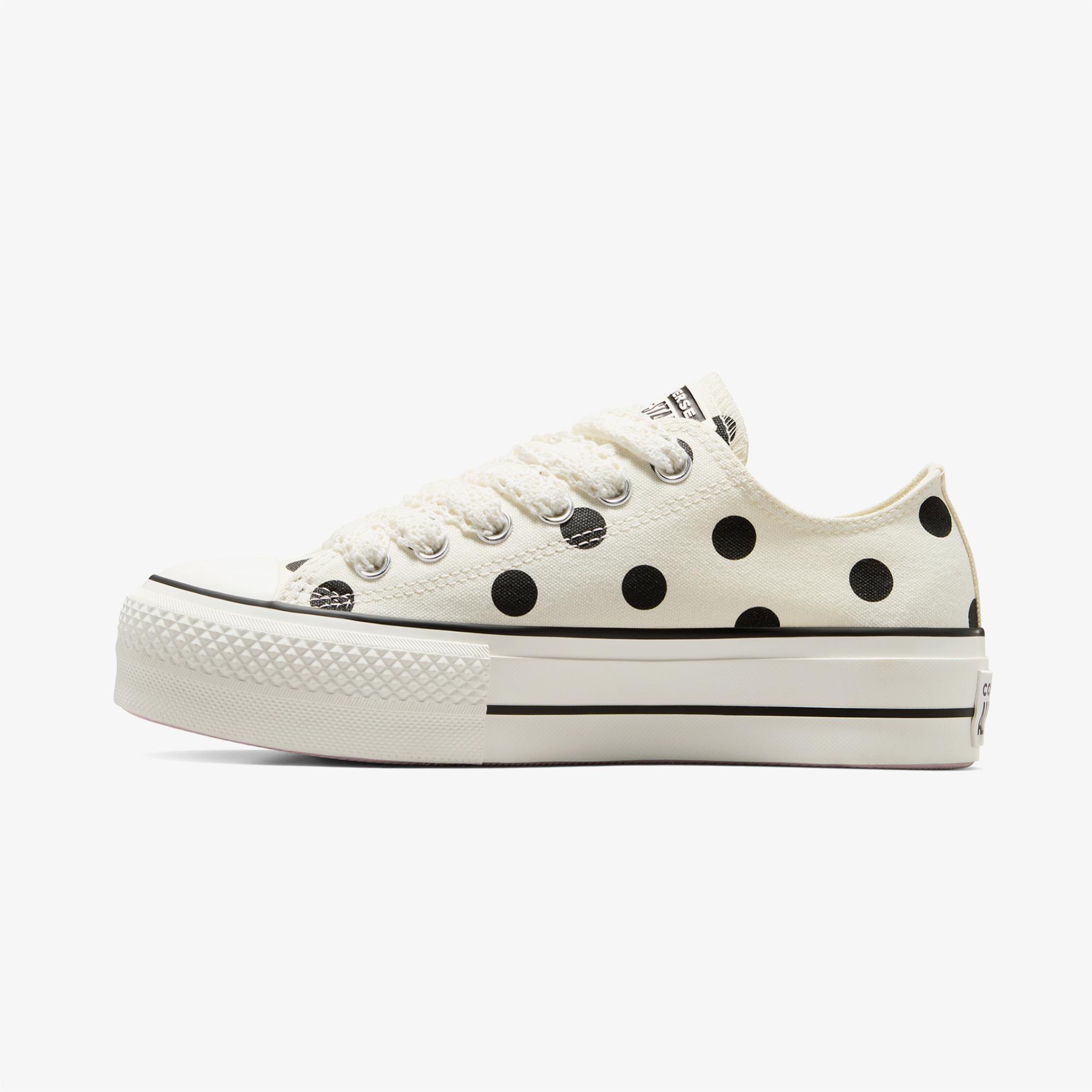 Converse Chuck Taylor All Star Lift Polka Dots Kadın Krem Platform Sneaker