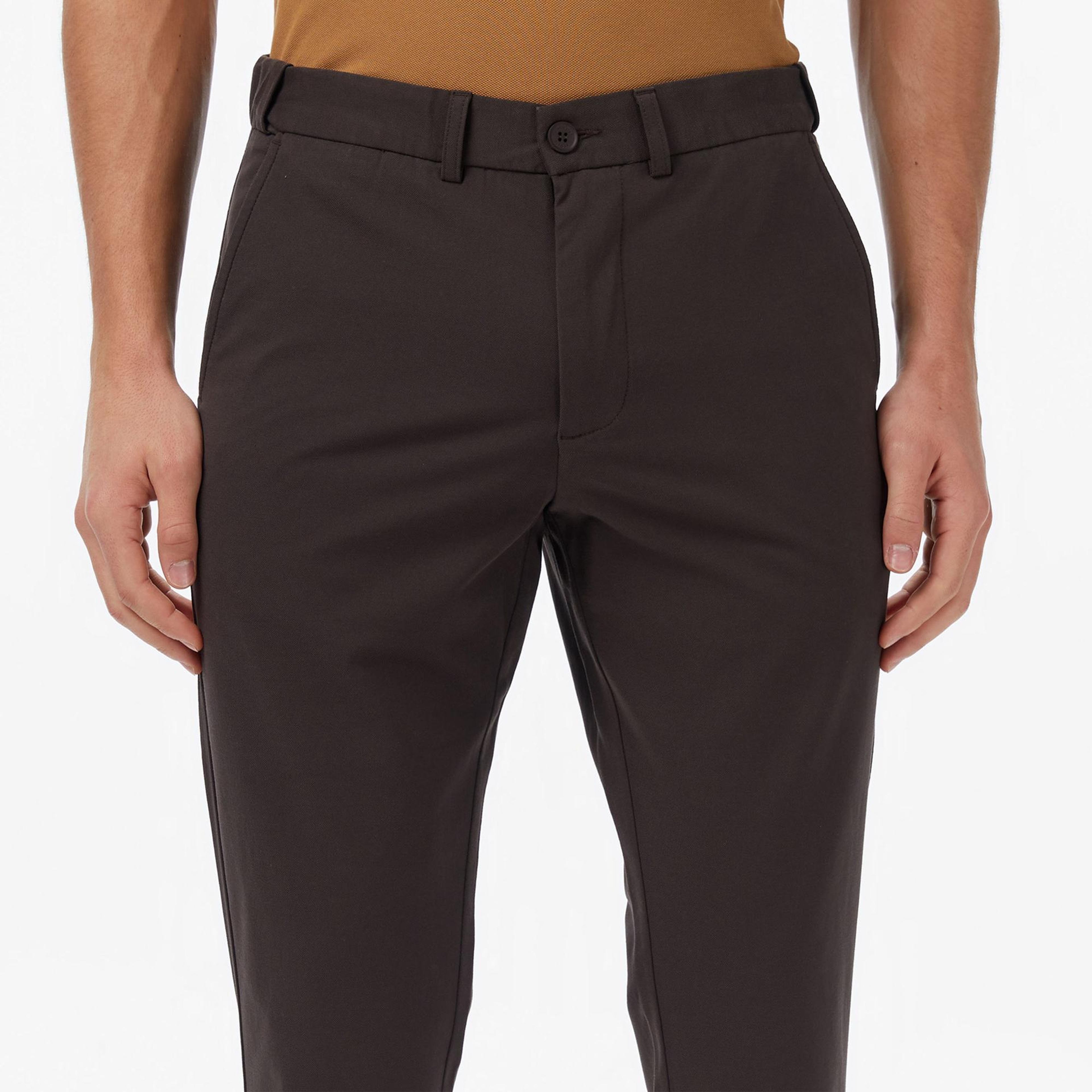 Lacoste Erkek Slim Fit Kahverengi Chino Pantolon