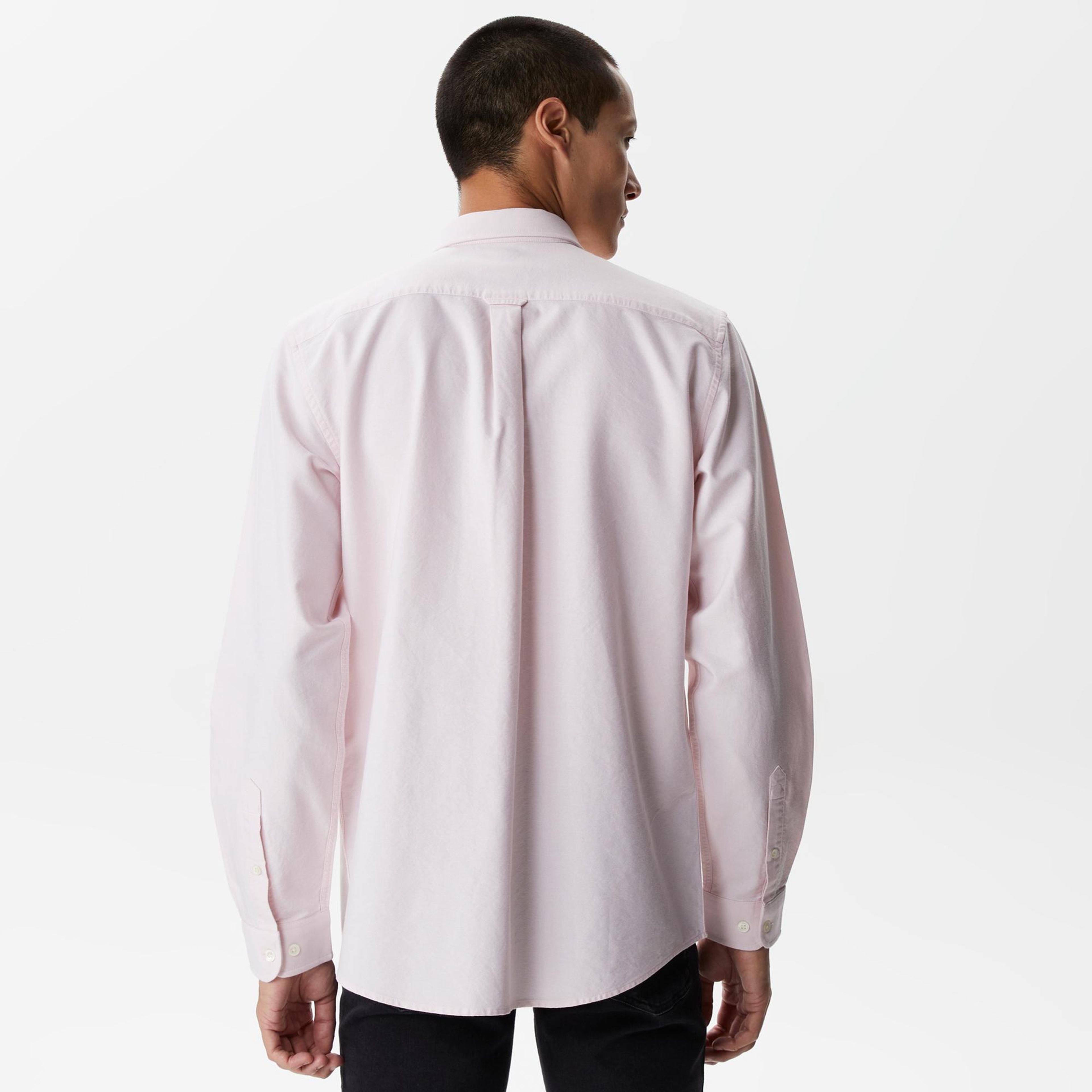 Lacoste Erkek Regular Fit Düğmeli Yaka Pembe Gömlek