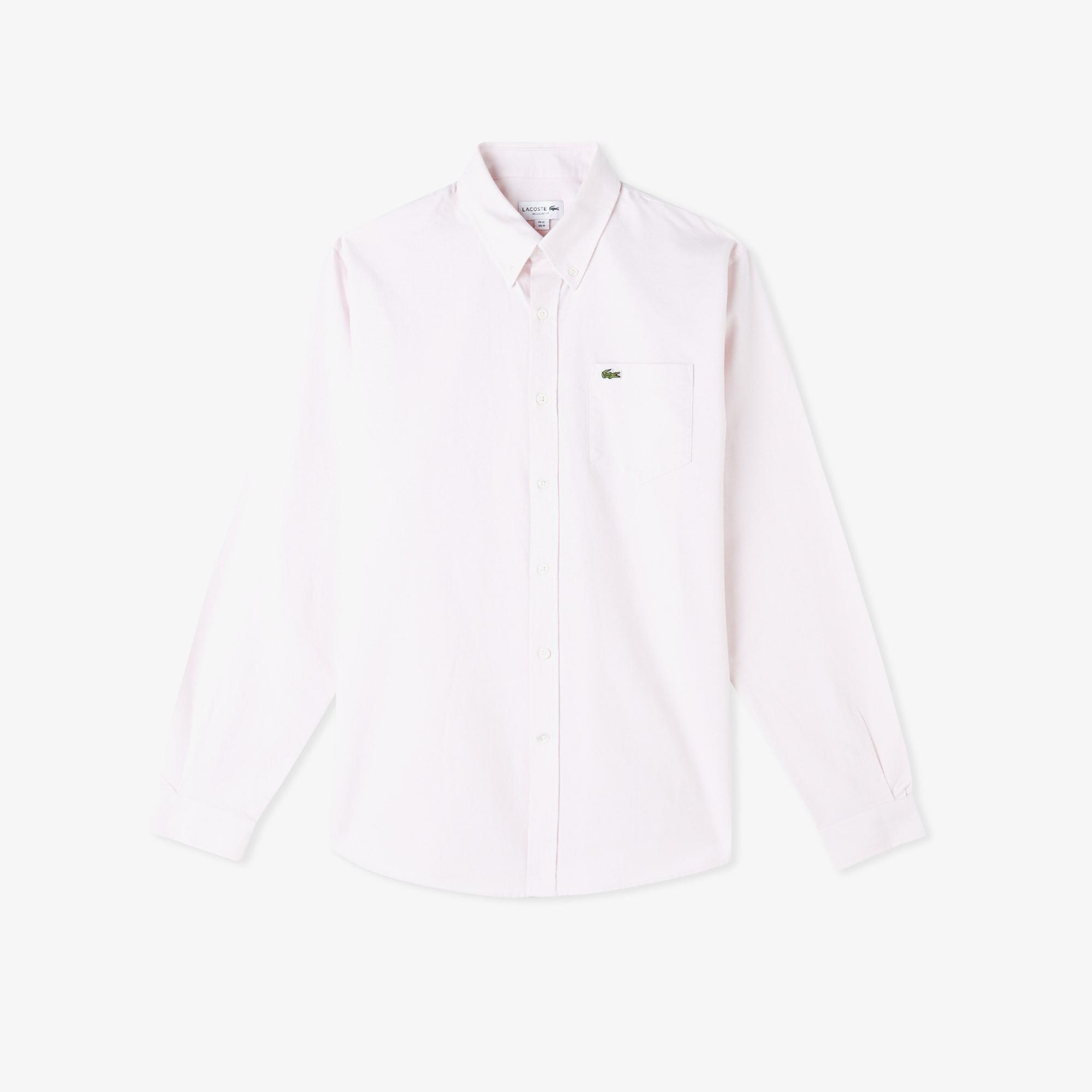 Lacoste Erkek Regular Fit Düğmeli Yaka Pembe Gömlek