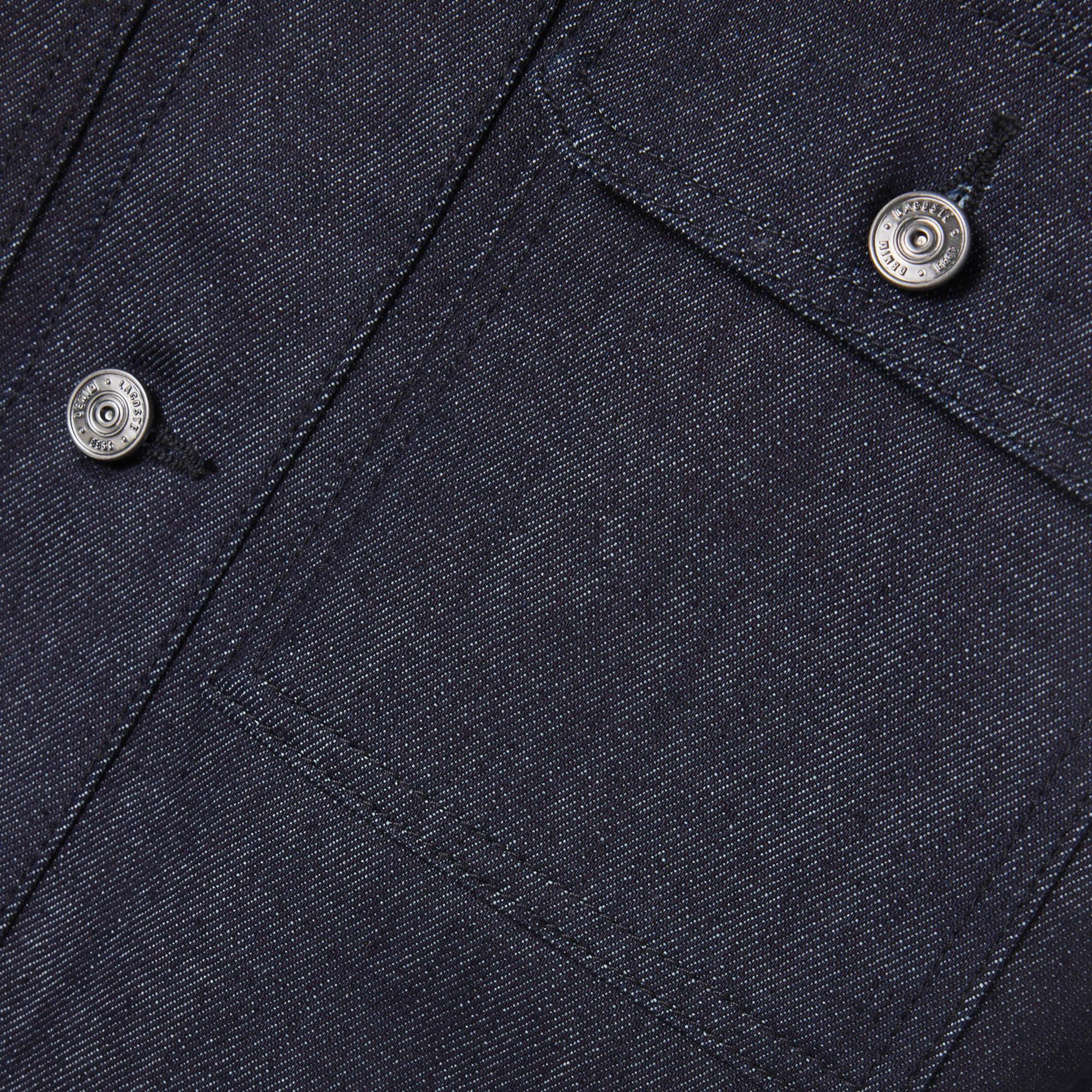 Lacoste Runway Erkek Regular Fit Gömlek Yaka Denim Lacivert Ceket