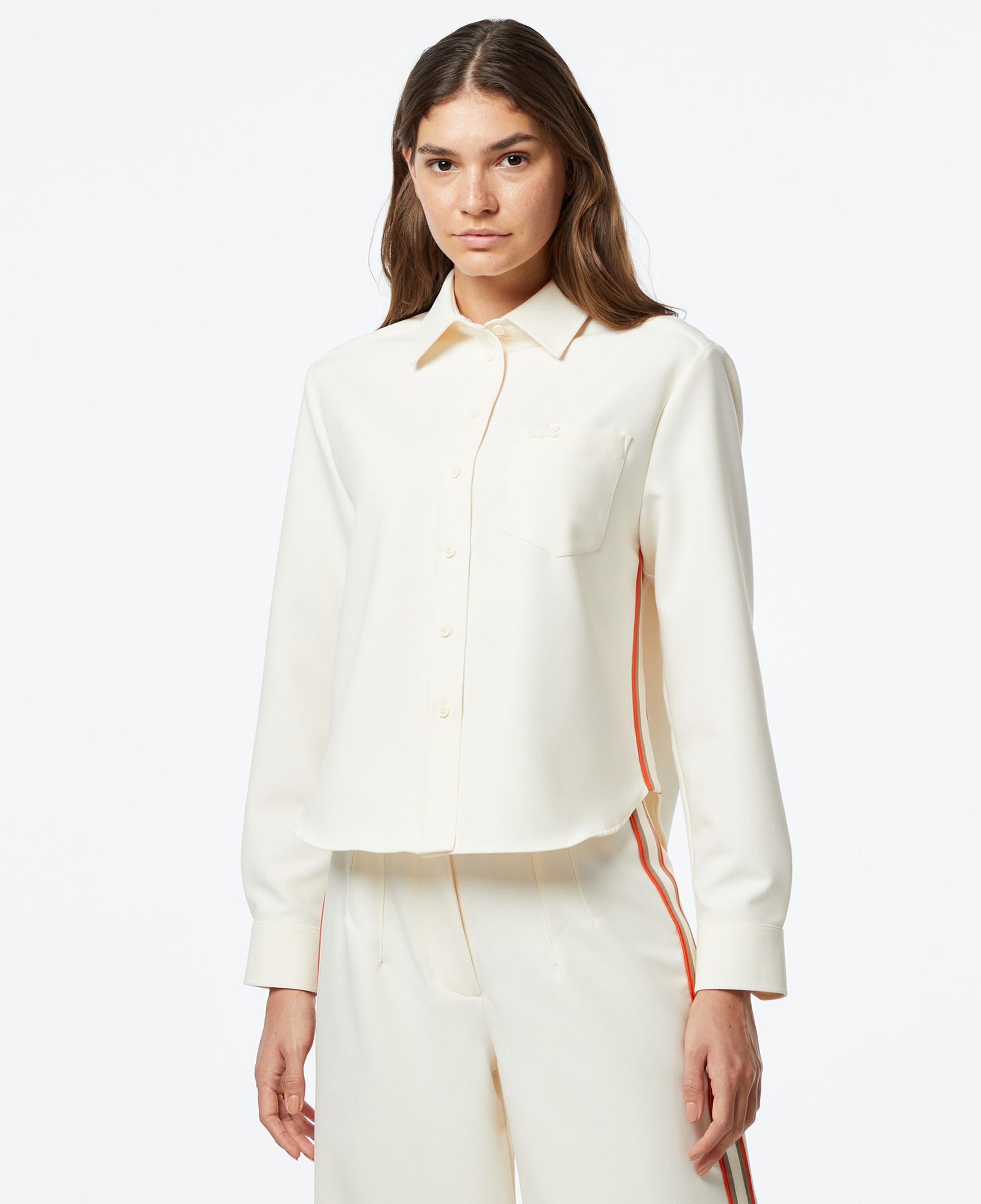 Lacoste Kadın Oversize Fit Gömlek Yaka Bej Gömlek