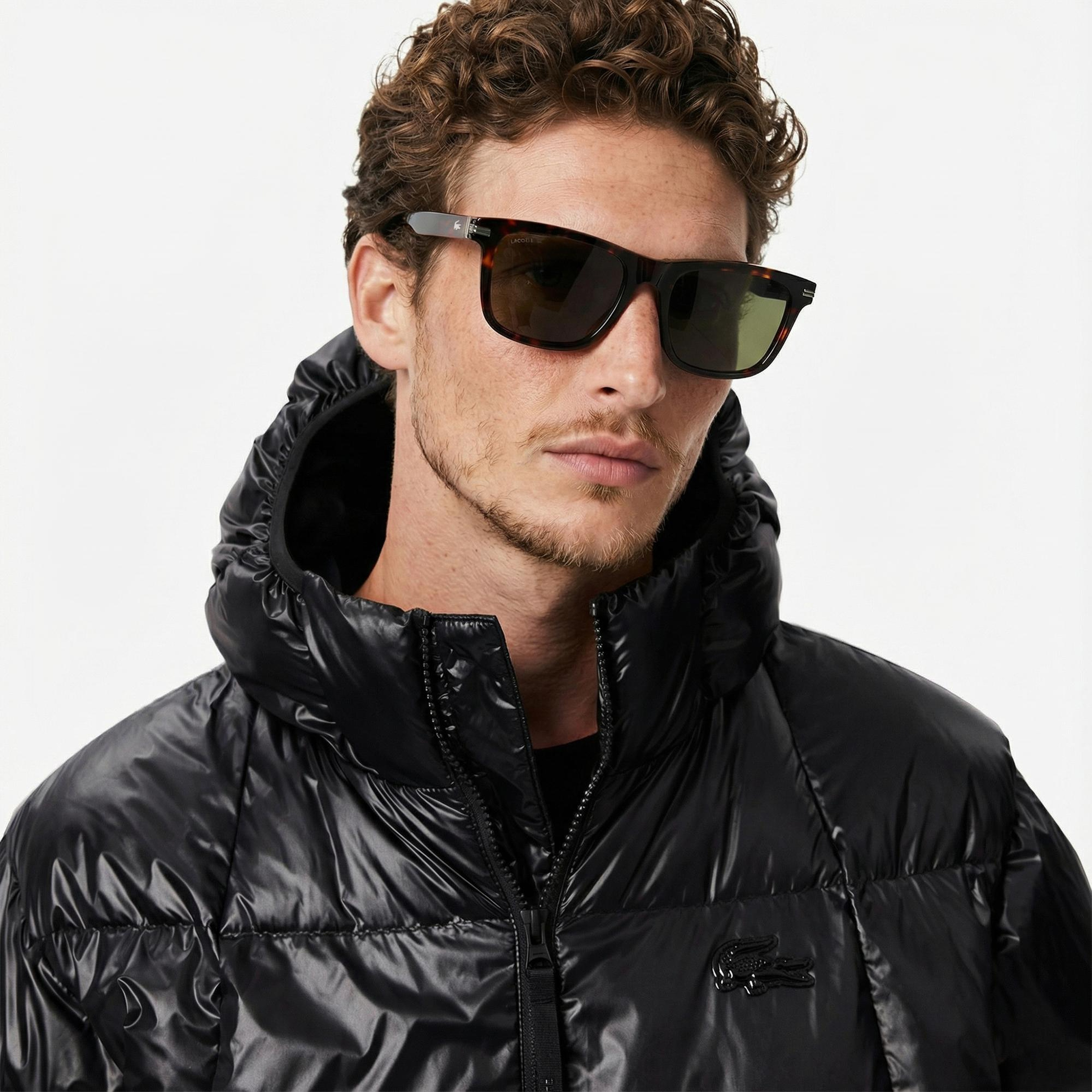 Lacoste Erkek Relaxed Fit Kapüşonlu Siyah Mont