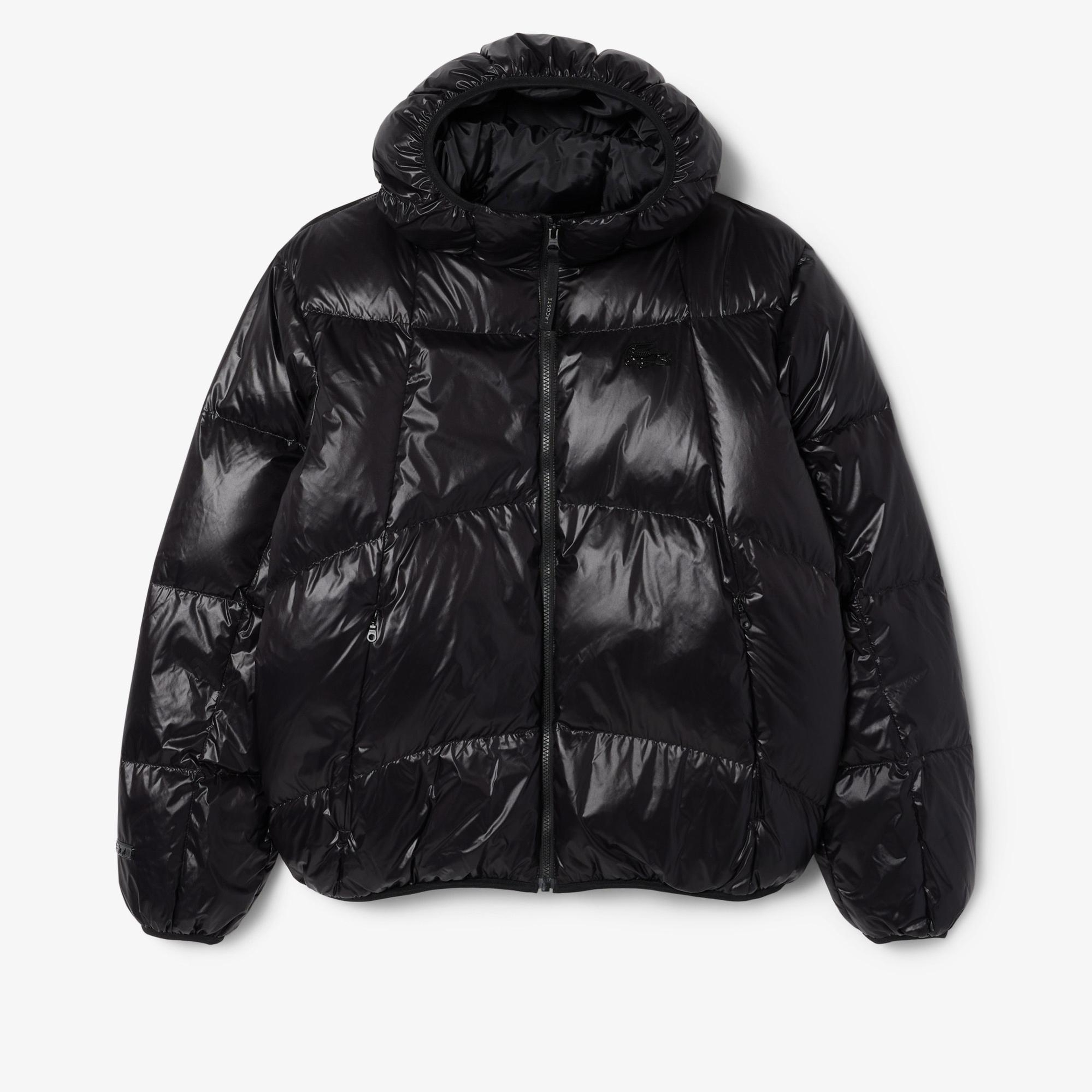 Lacoste Erkek Relaxed Fit Kapüşonlu Siyah Mont