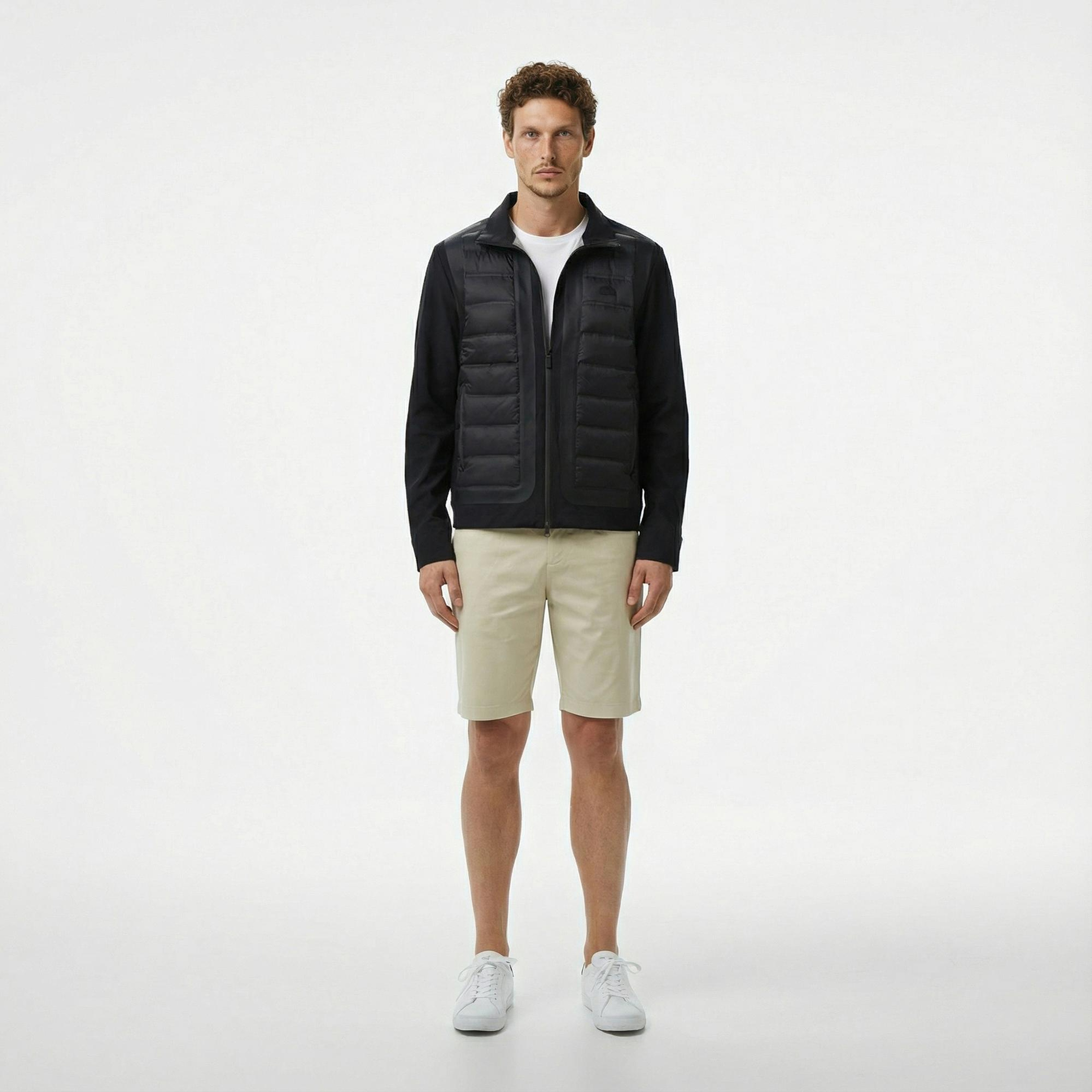 Lacoste Erkek Dik Yaka Kapitone Siyah Mont