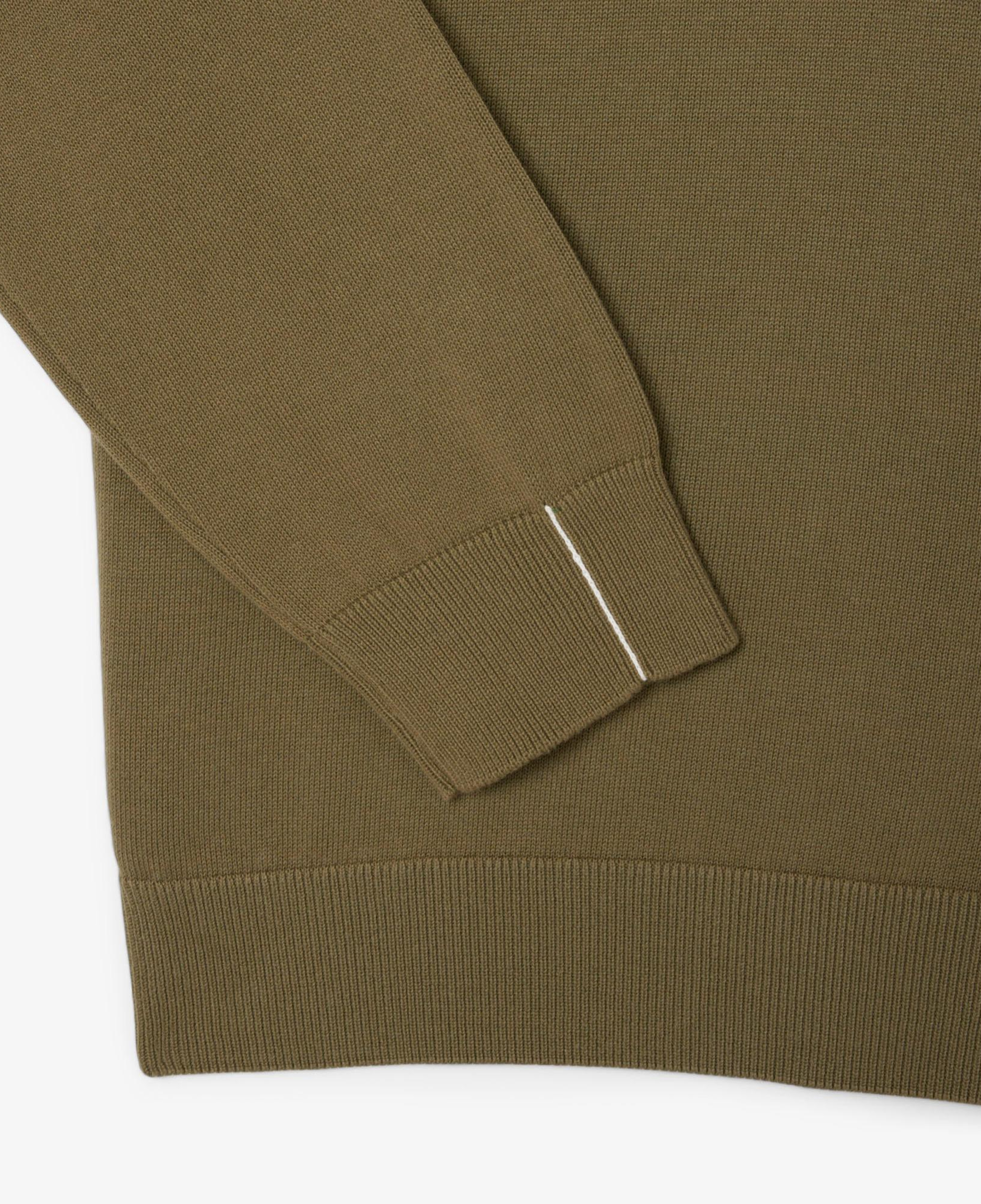 Lacoste Erkek Regular Fit Yarım Fermuarlı Haki Kazak