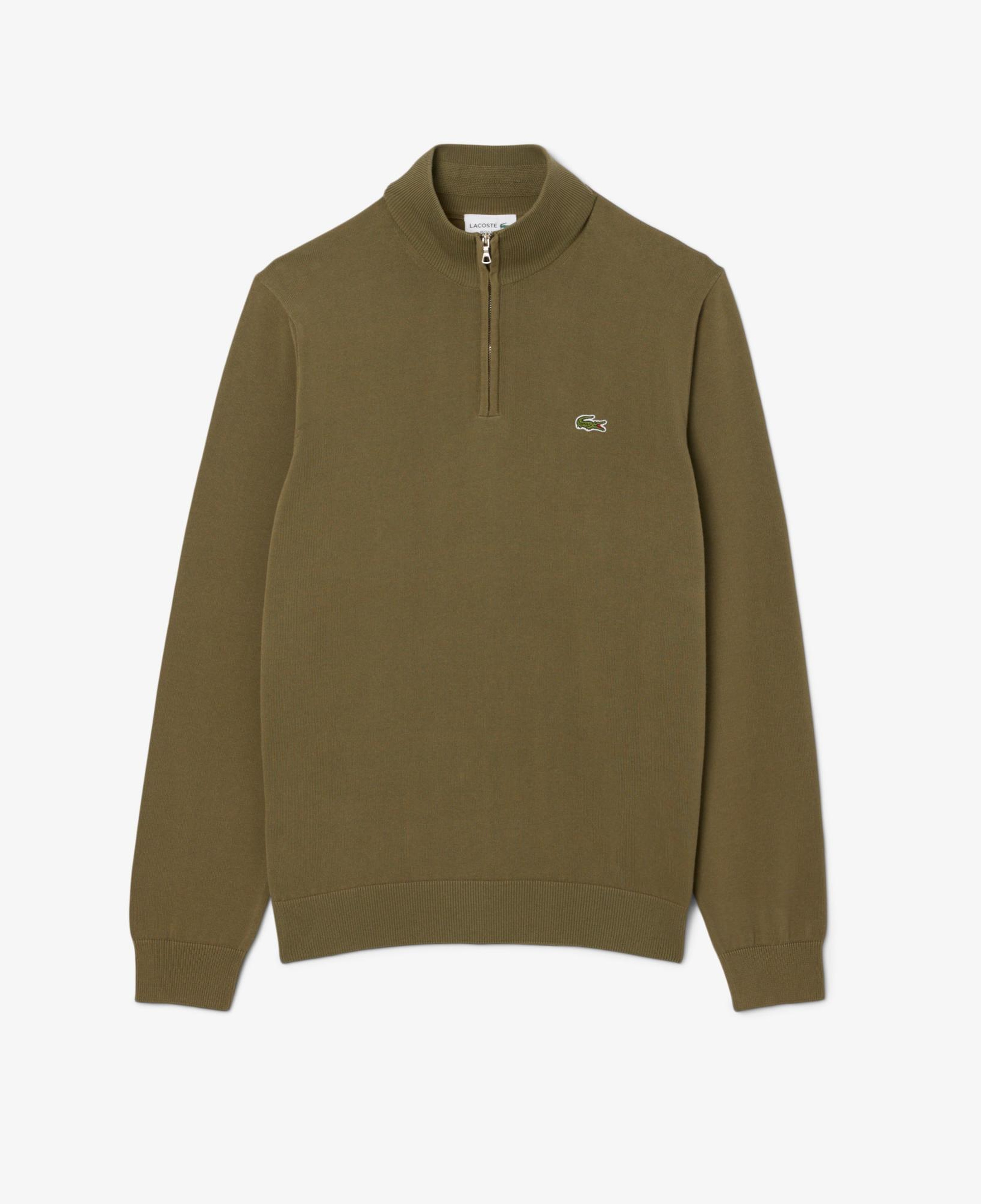 Lacoste Erkek Regular Fit Yarım Fermuarlı Haki Kazak