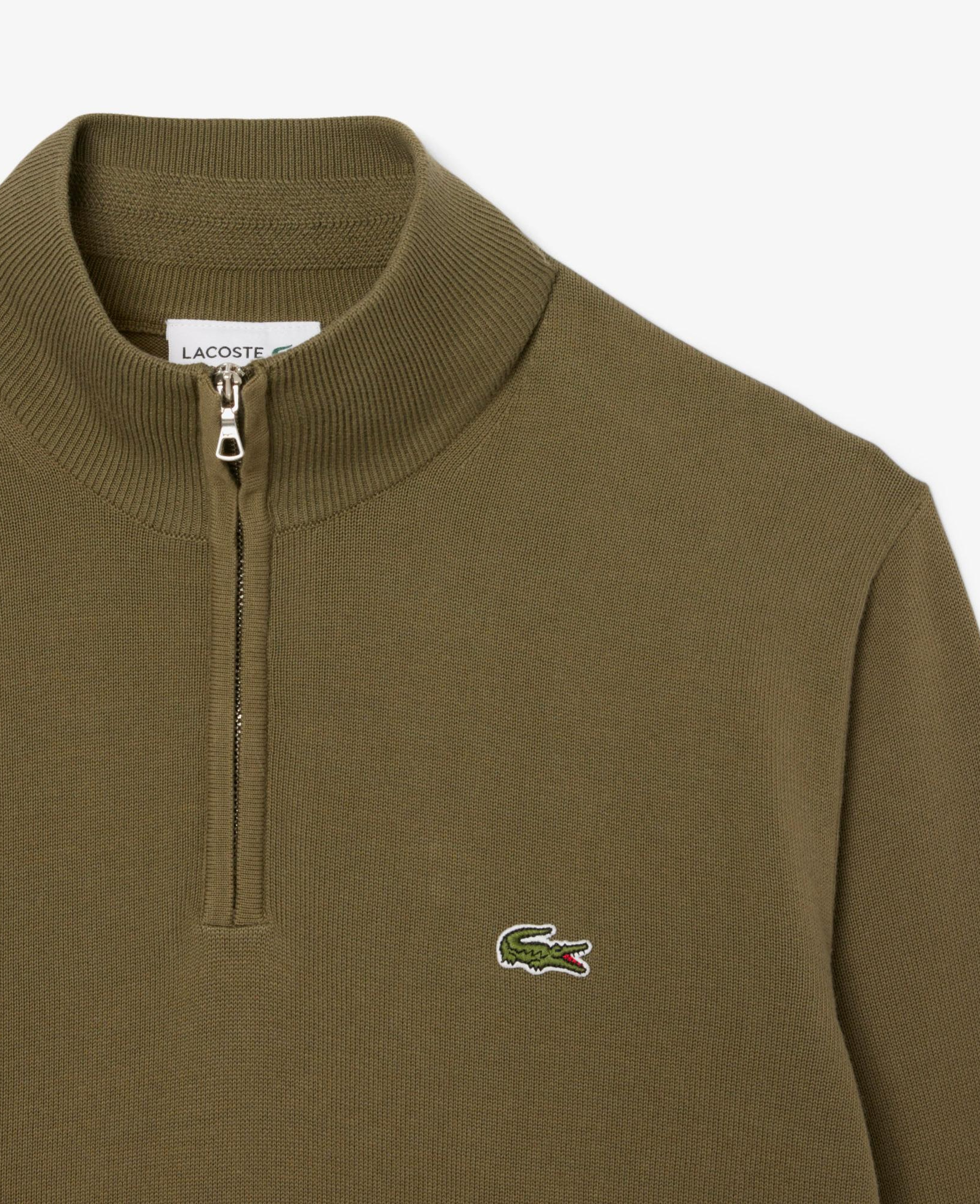 Lacoste Erkek Regular Fit Yarım Fermuarlı Haki Kazak