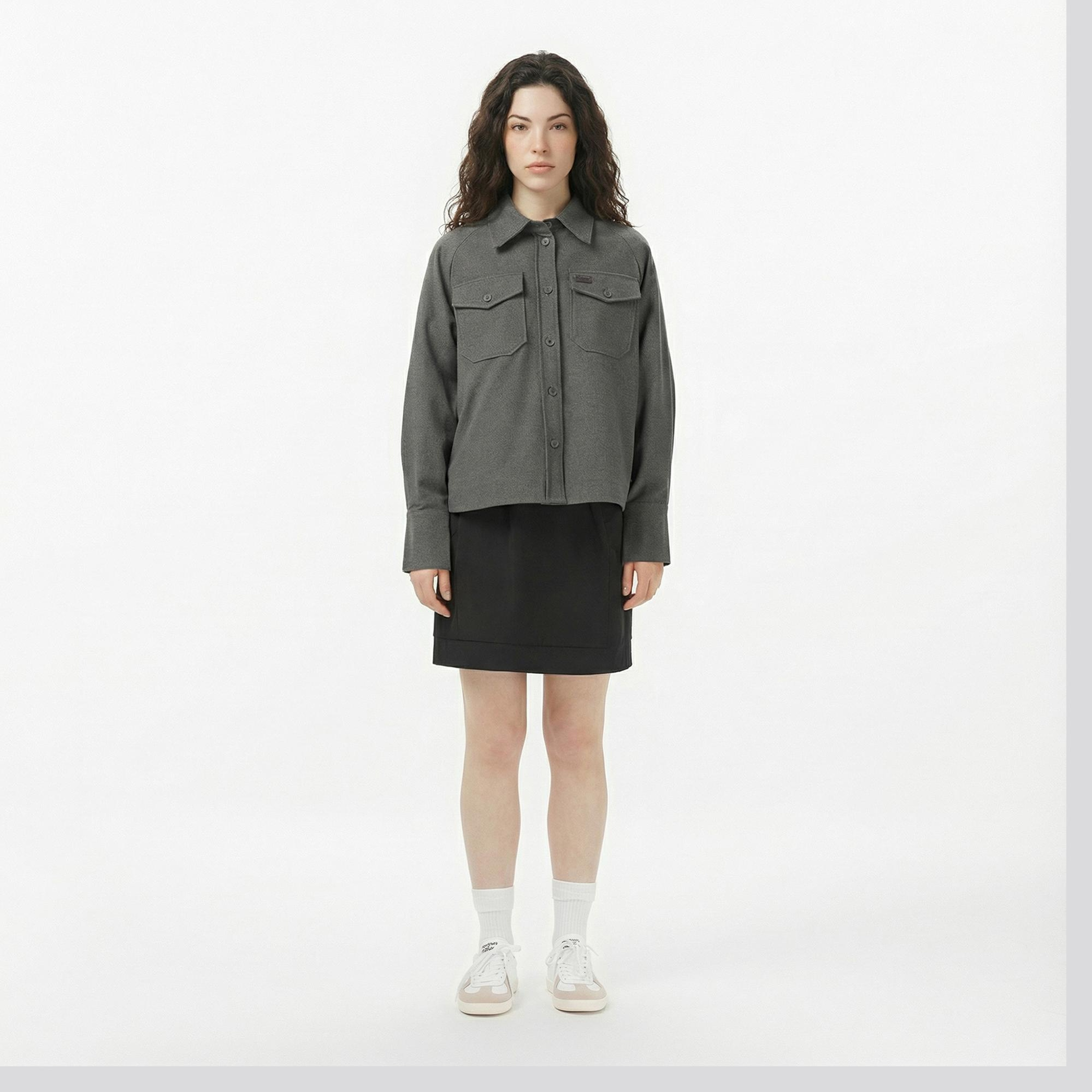 Lacoste Kadın Koyu Gri Gömlek