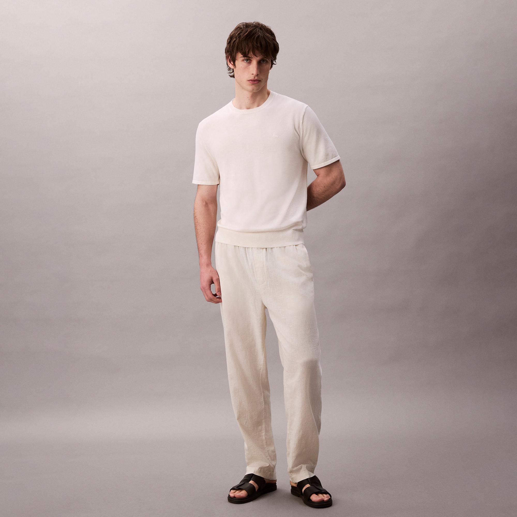 Calvin Klein Supima Erkek Beyaz Triko