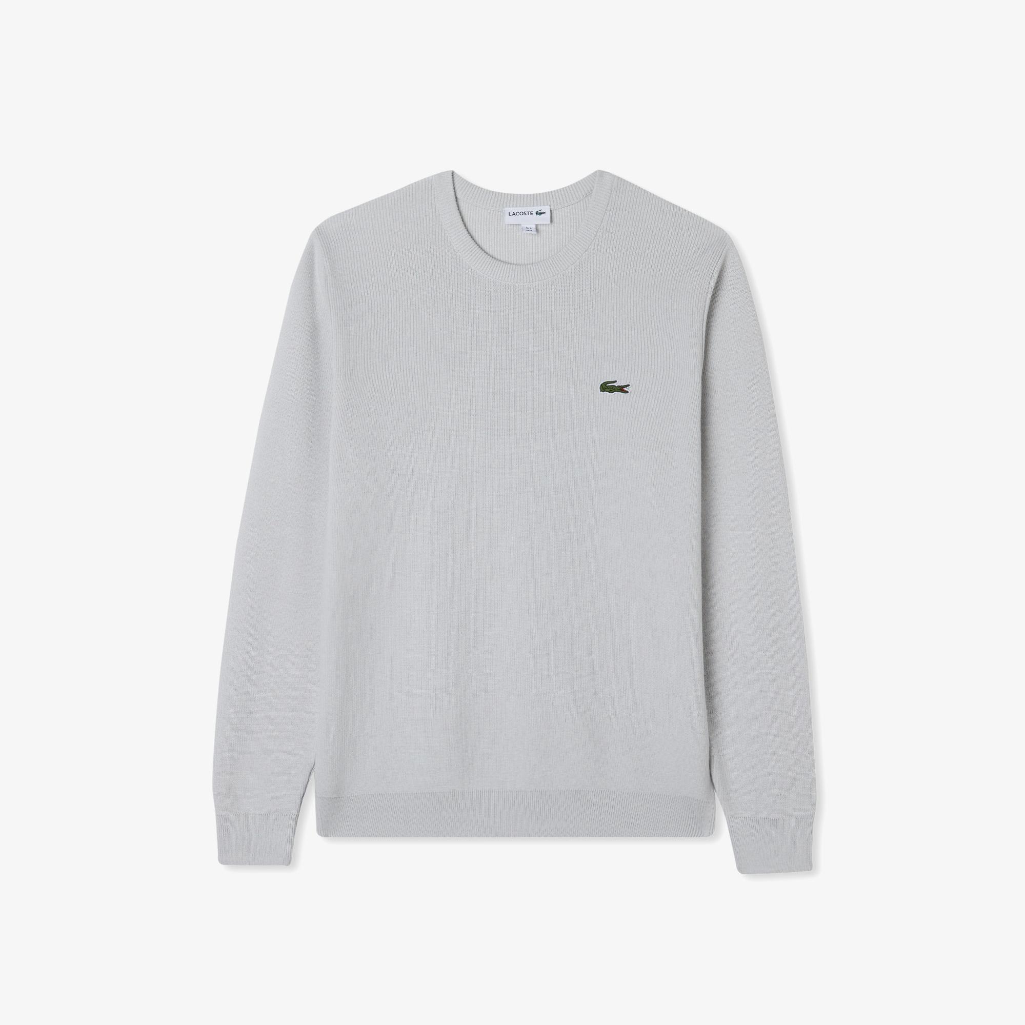 Lacoste Erkek Regular Fit Bisiklet Yaka Gri Kazak