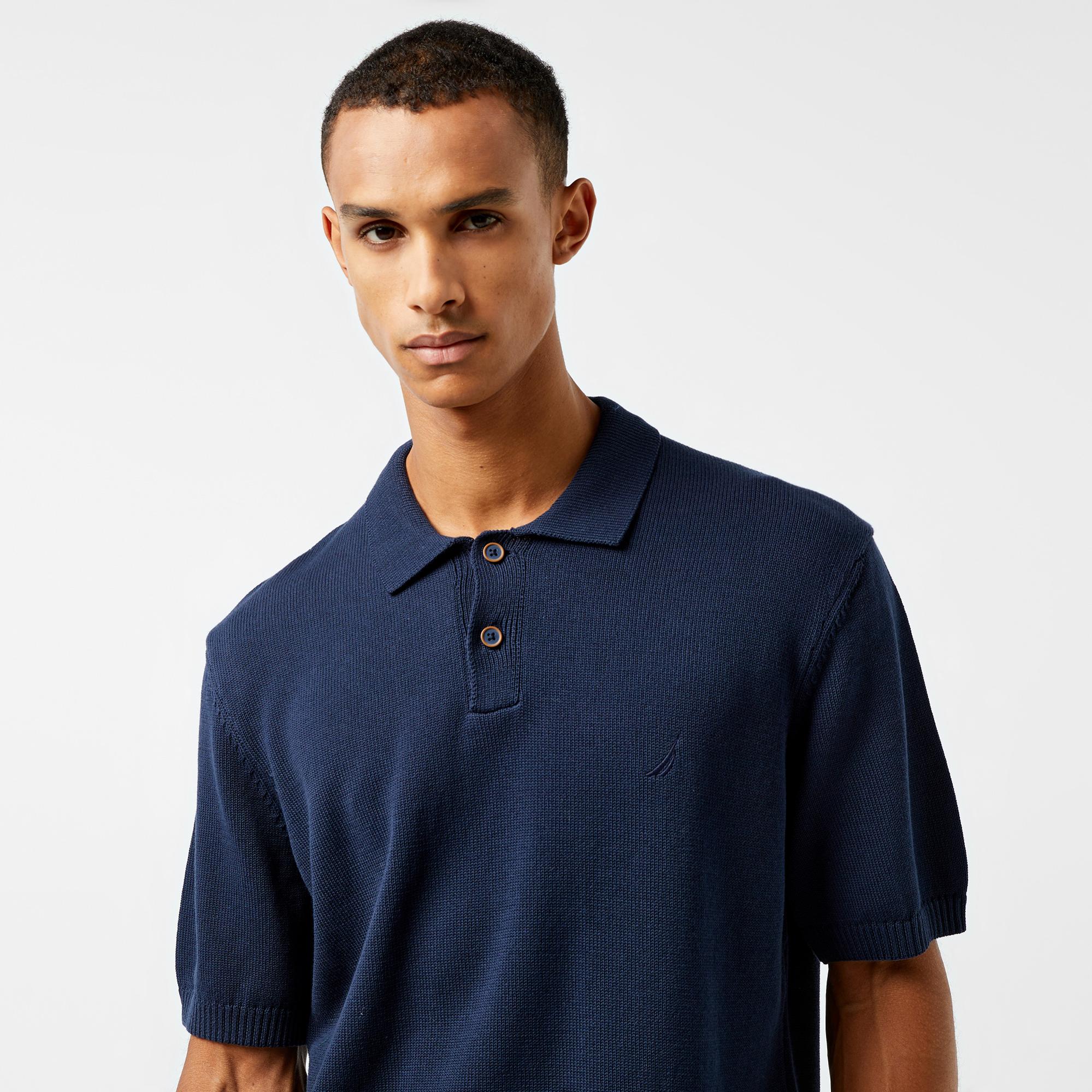 Nautica Erkek Lacivert Classic Fit Kısa Kollu Triko