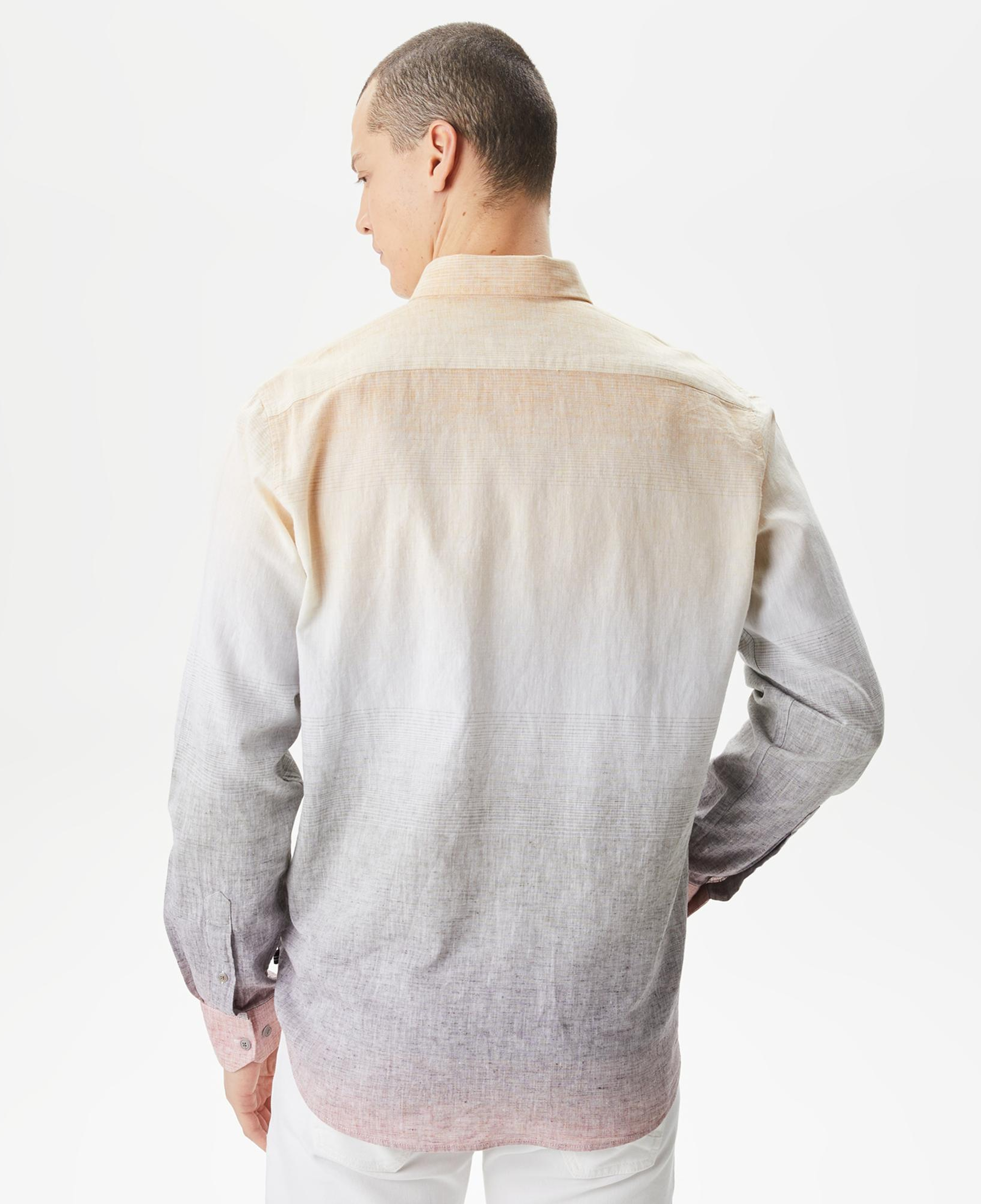 Nautica Erkek Bej Classic Fit Uzun Kollu Renk Bloklu Gömlek