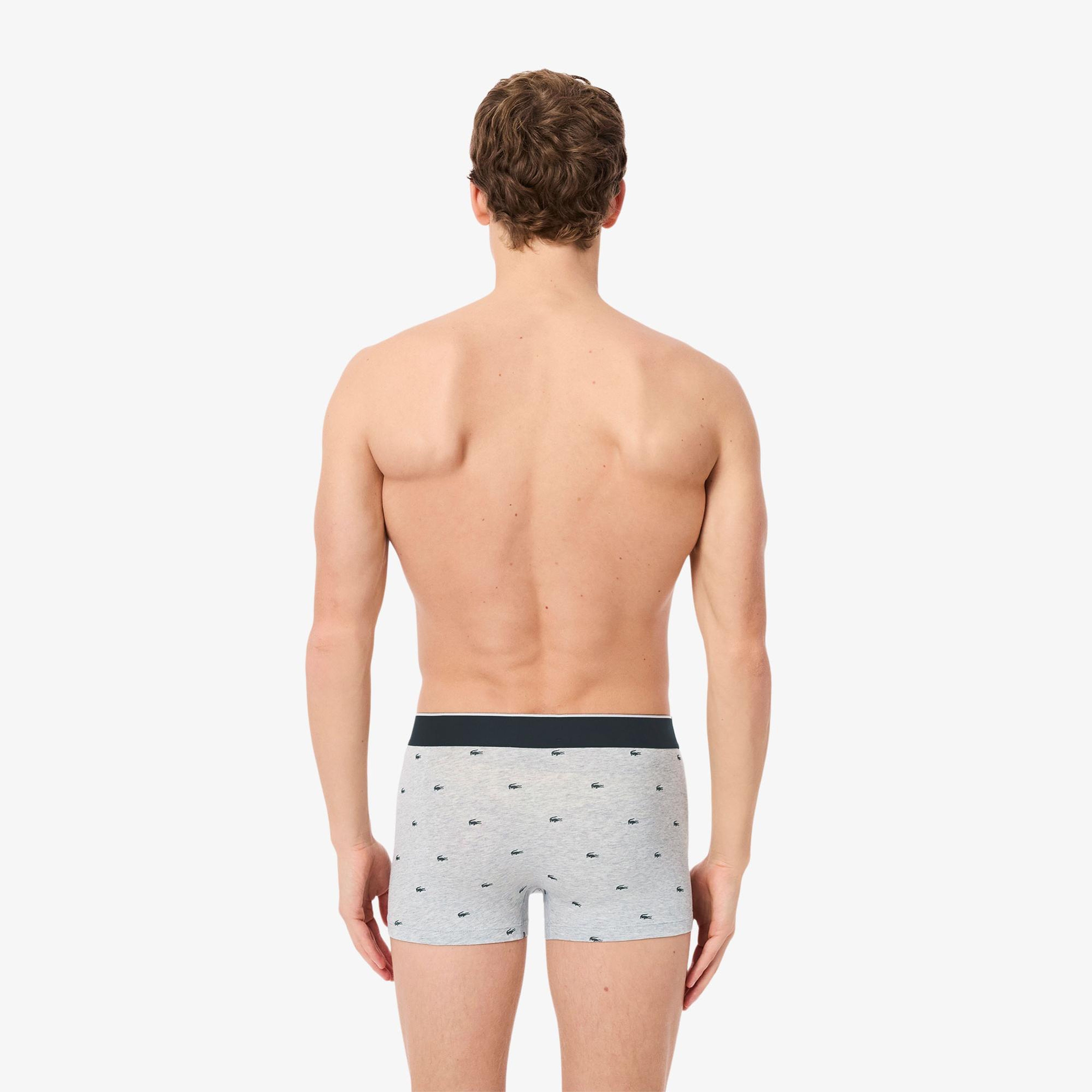 Lacoste Erkek Desenli 3'lü Renkli Boxer