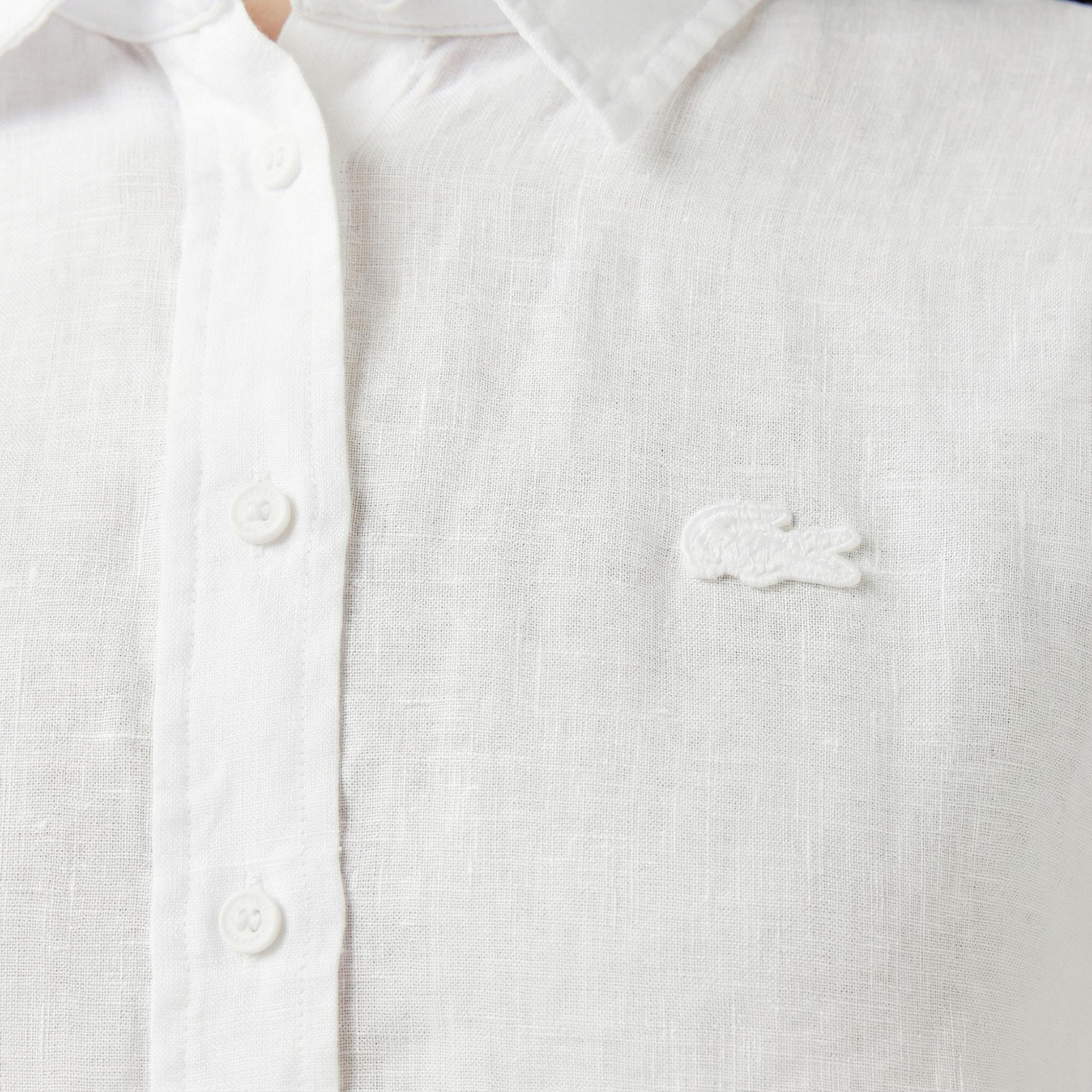 Lacoste Kadın Relaxed Fit Beyaz Gömlek