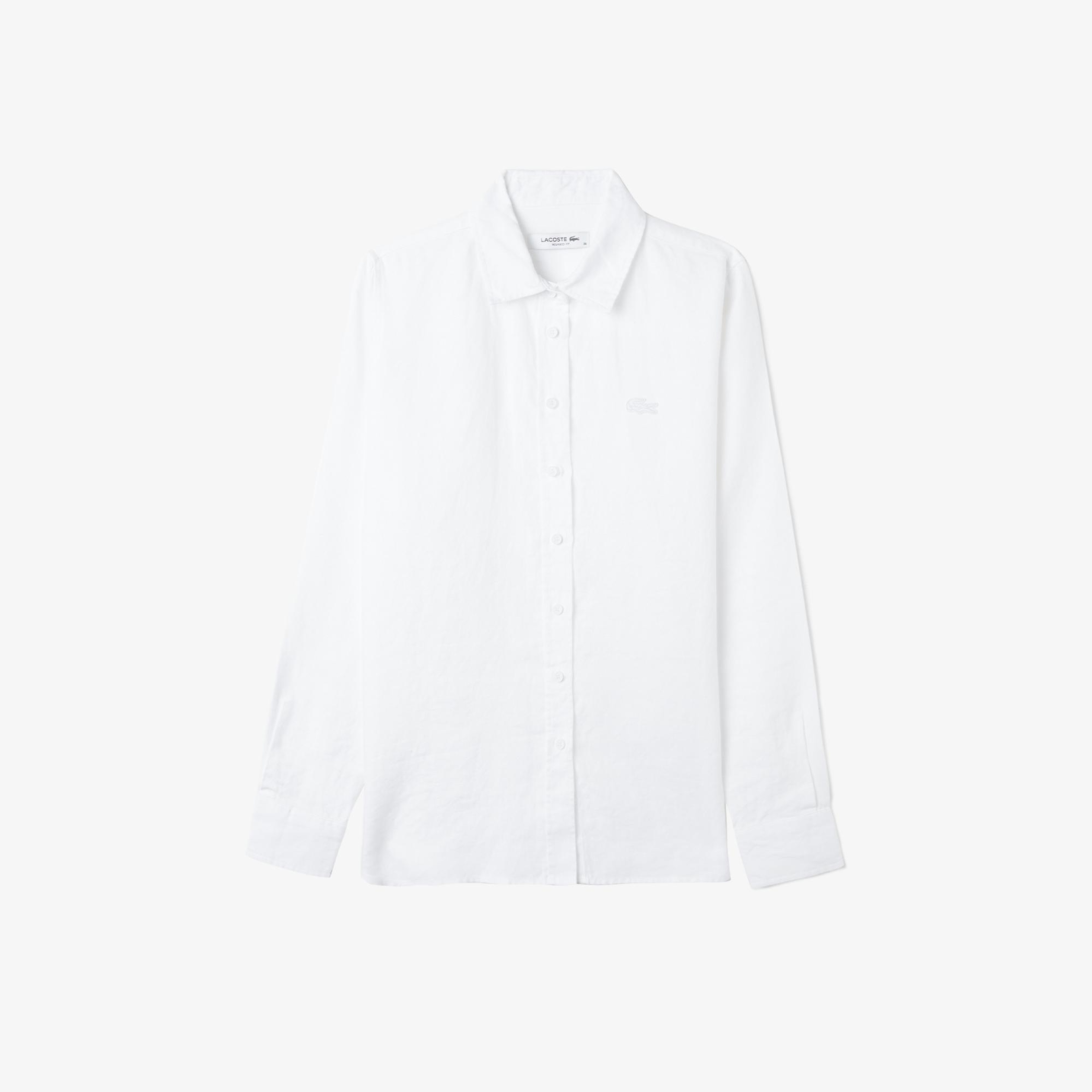 Lacoste Kadın Relaxed Fit Beyaz Gömlek