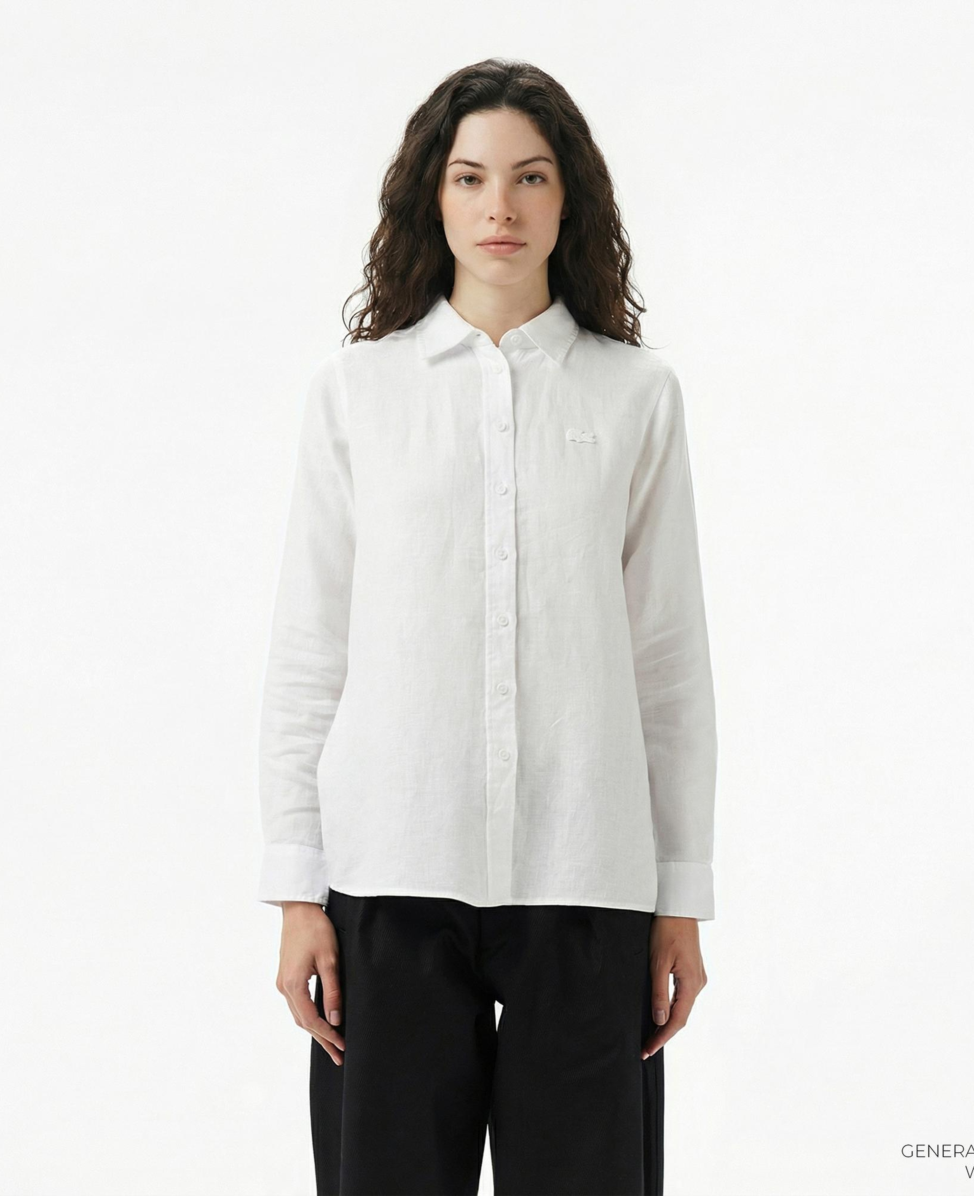 Lacoste Kadın Relaxed Fit Beyaz Gömlek