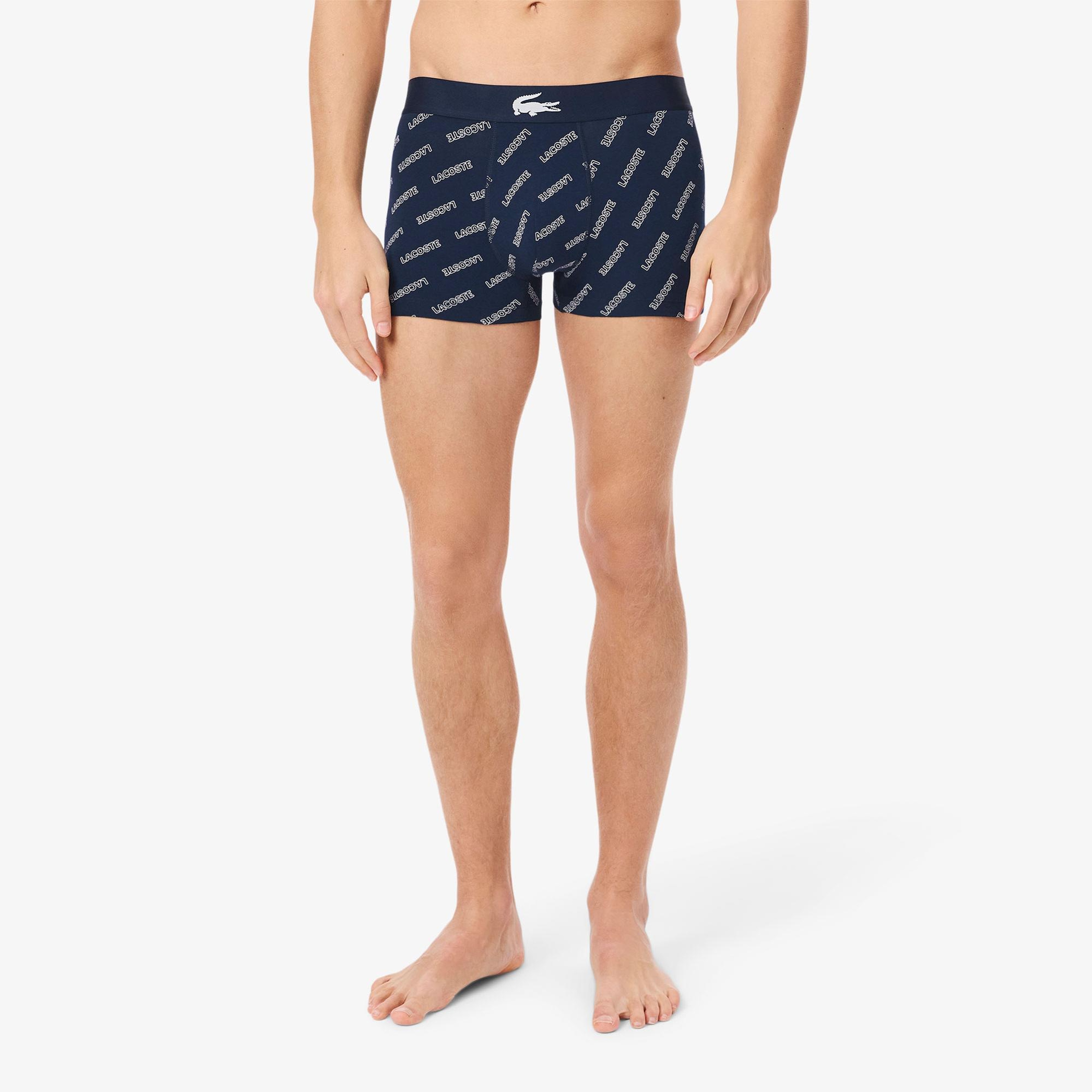 Lacoste Erkek Desenli 3'lü Renkli Boxer