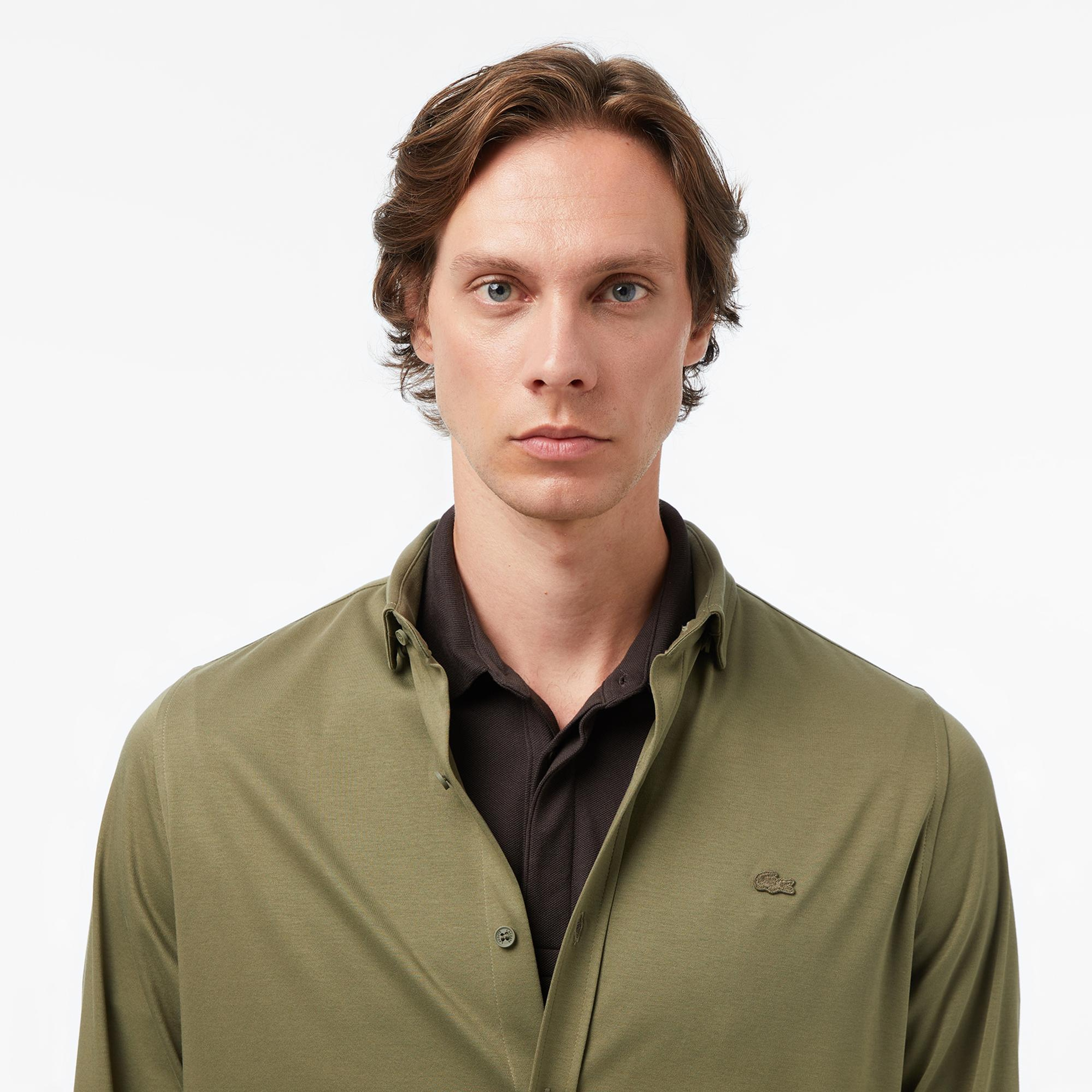 Lacoste Erkek Slim Fit Haki Gömlek