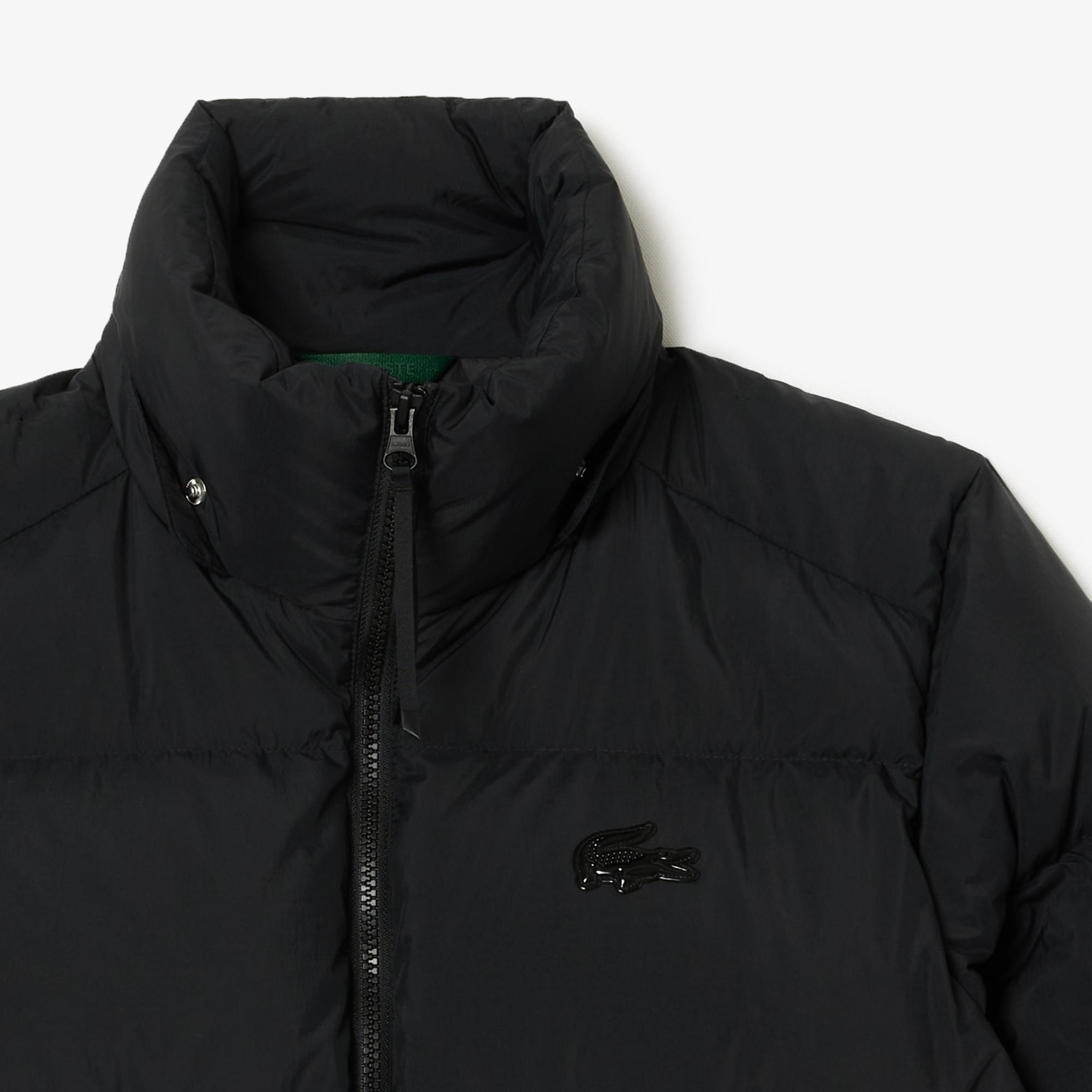 Lacoste Kadın Relaxed Fit Kapüşonlu Siyah Şişme Mont