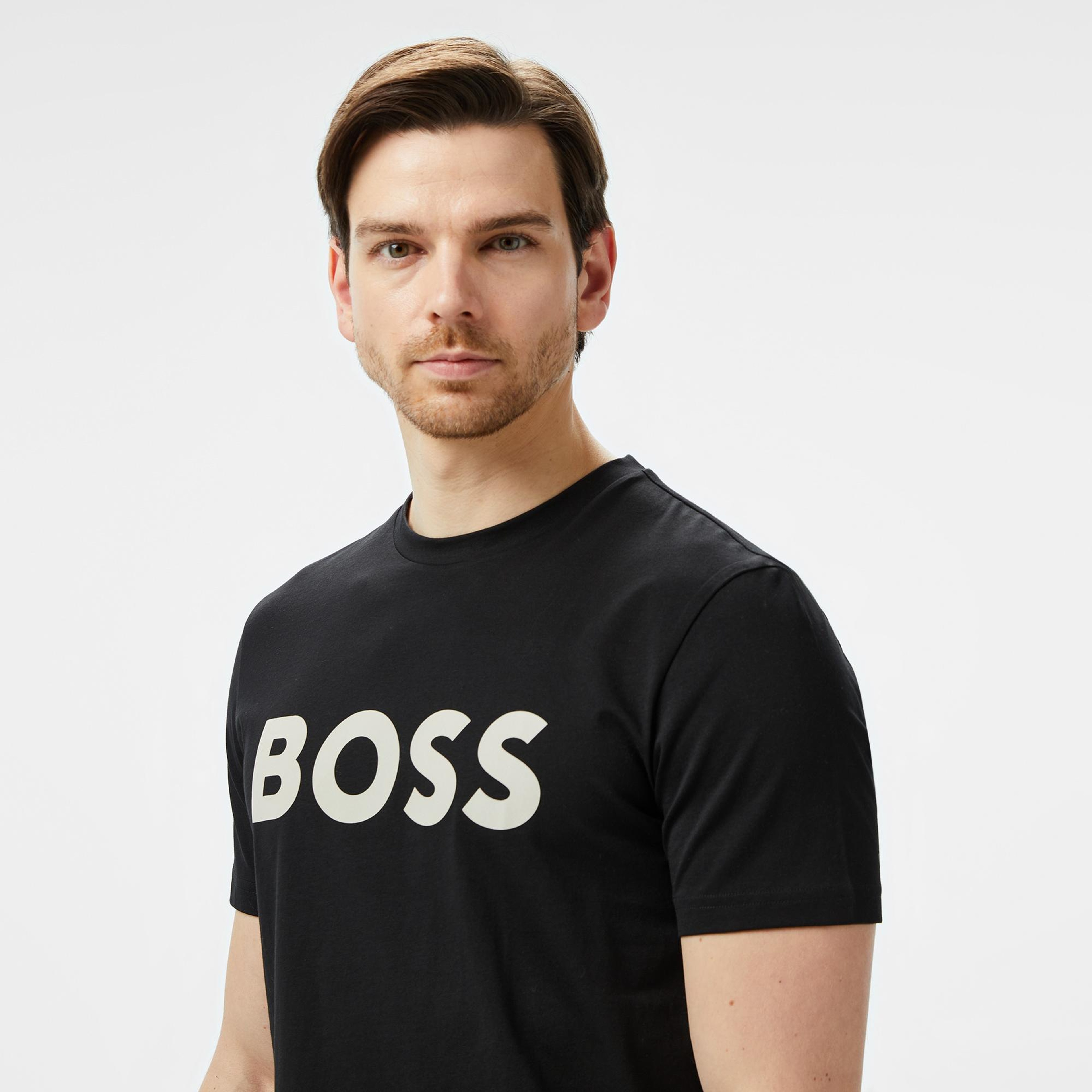 Boss Thinking Erkek Siyah T-Shirt