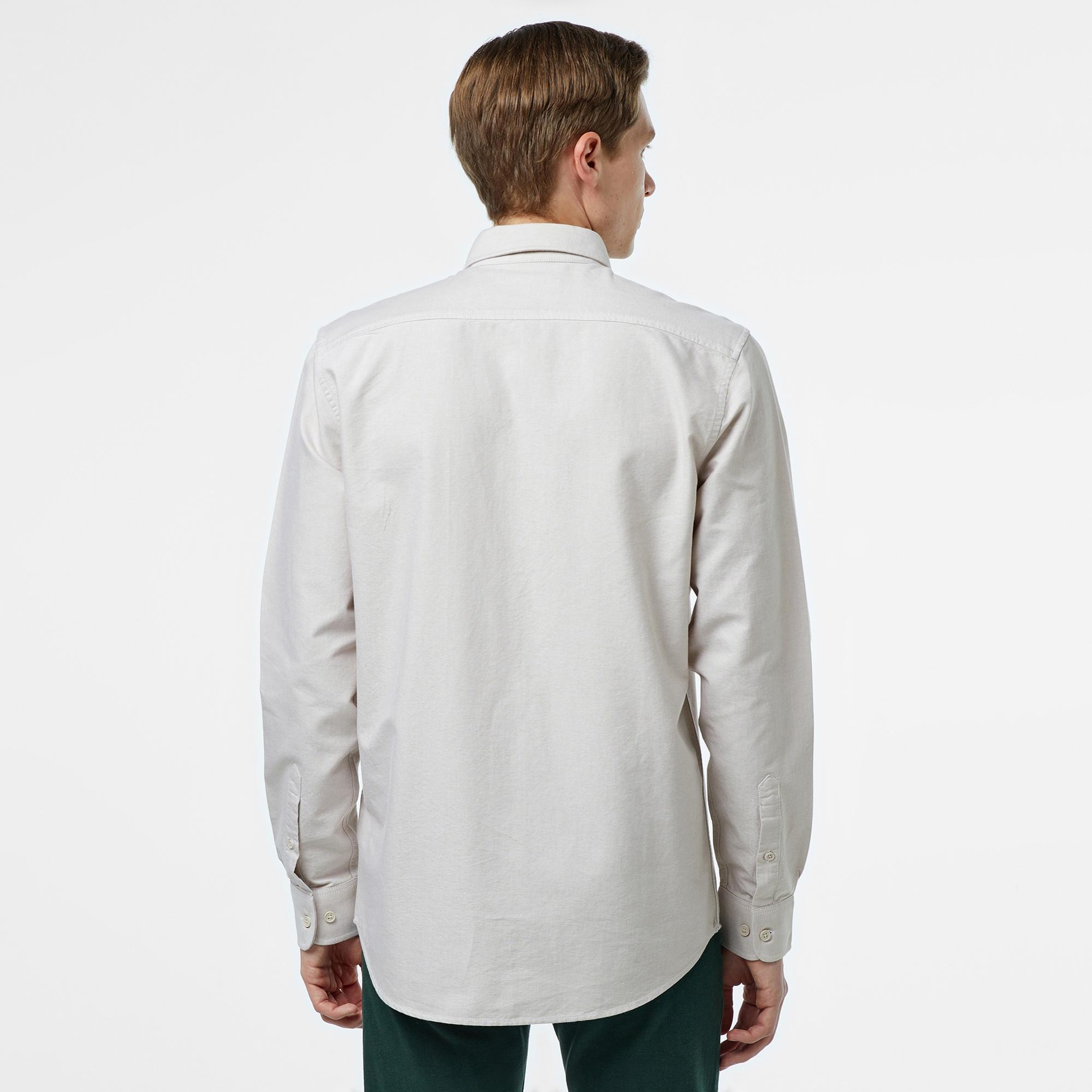 Lacoste Erkek Slim Fit Düğmeli Yaka Gri Gömlek