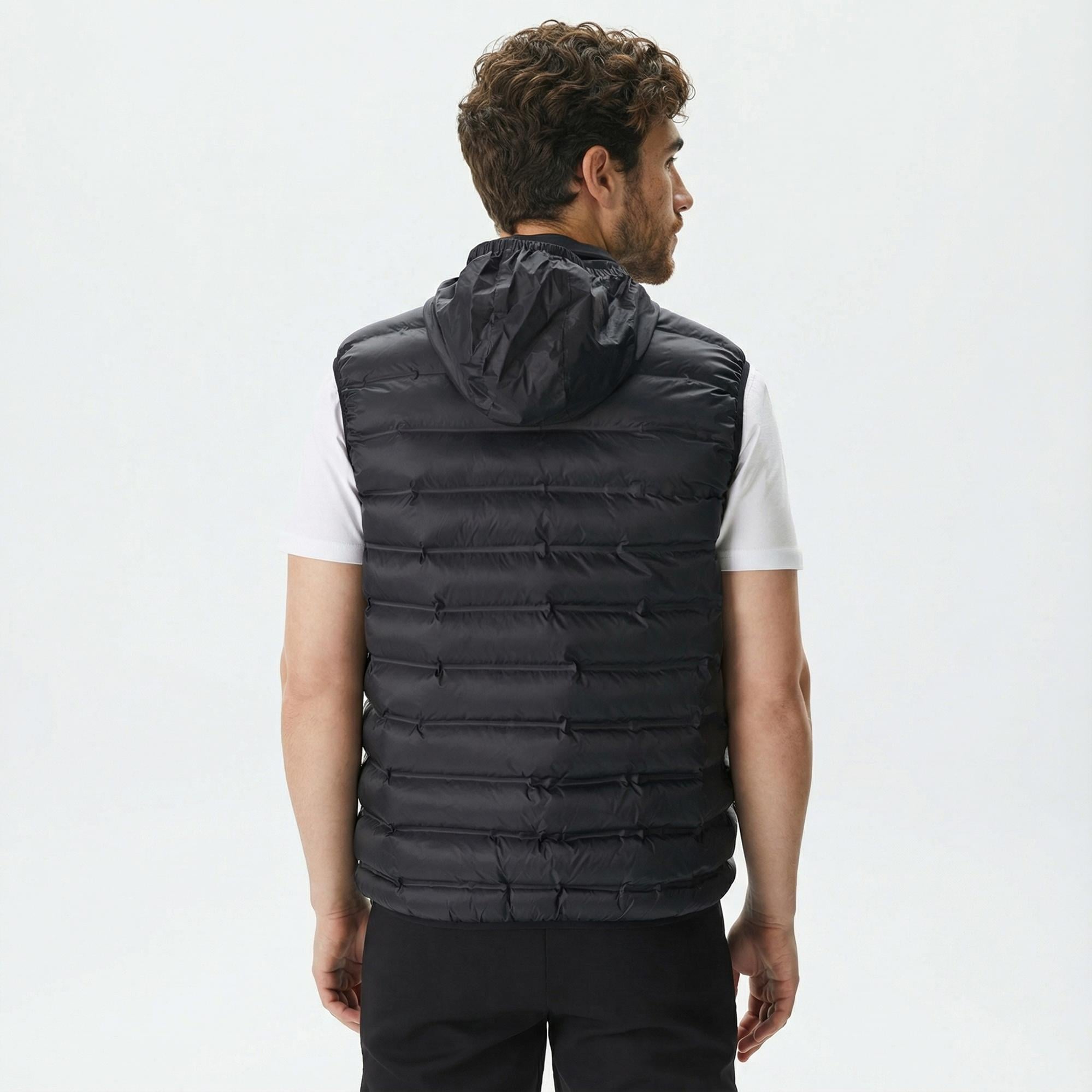 Lacoste Erkek Slim Fit Kapüşonlu Siyah Yelek