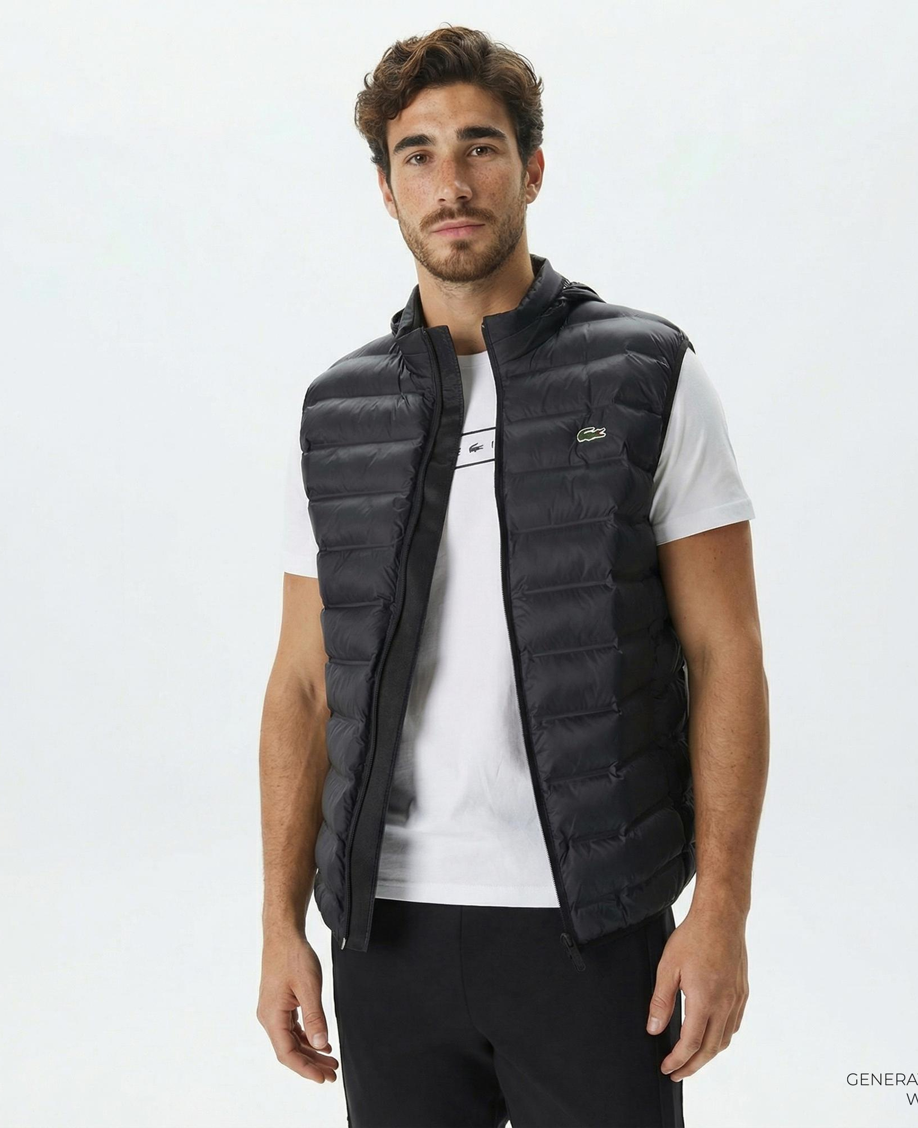 Lacoste Erkek Slim Fit Kapüşonlu Siyah Yelek