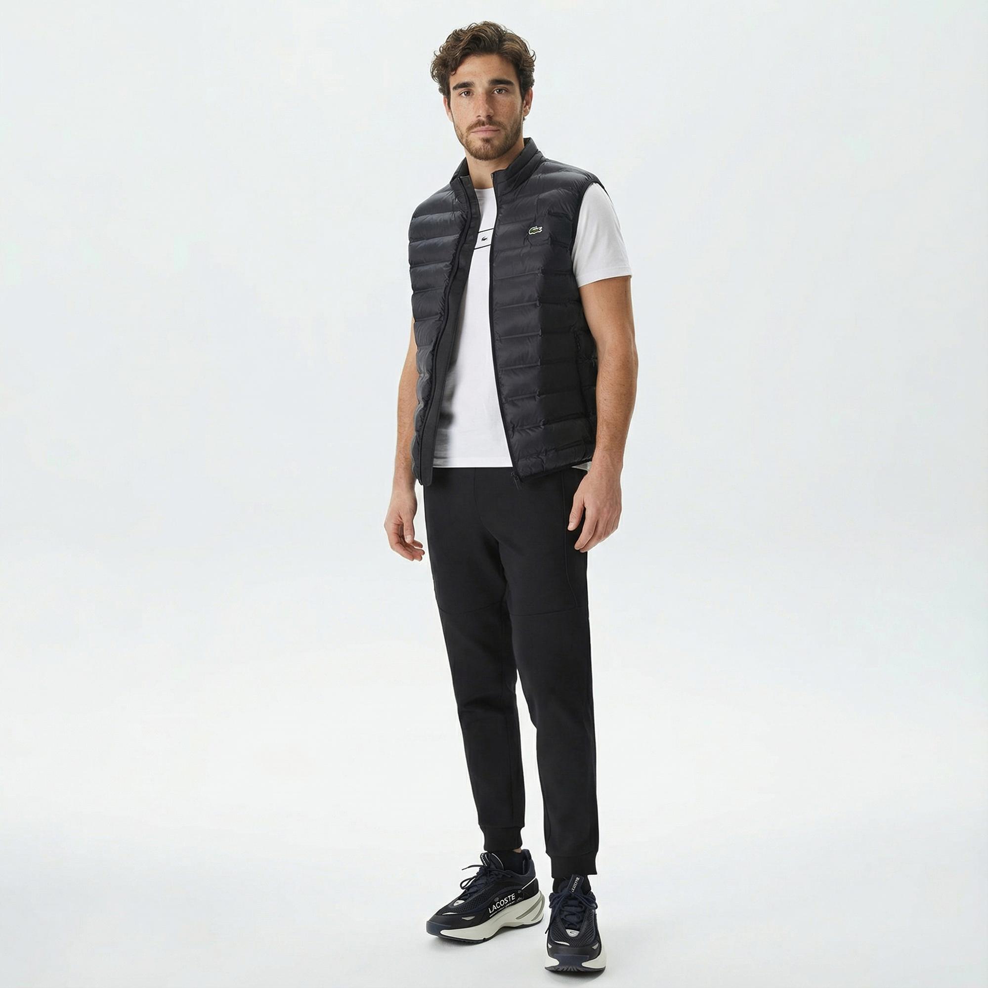 Lacoste Erkek Slim Fit Kapüşonlu Siyah Yelek